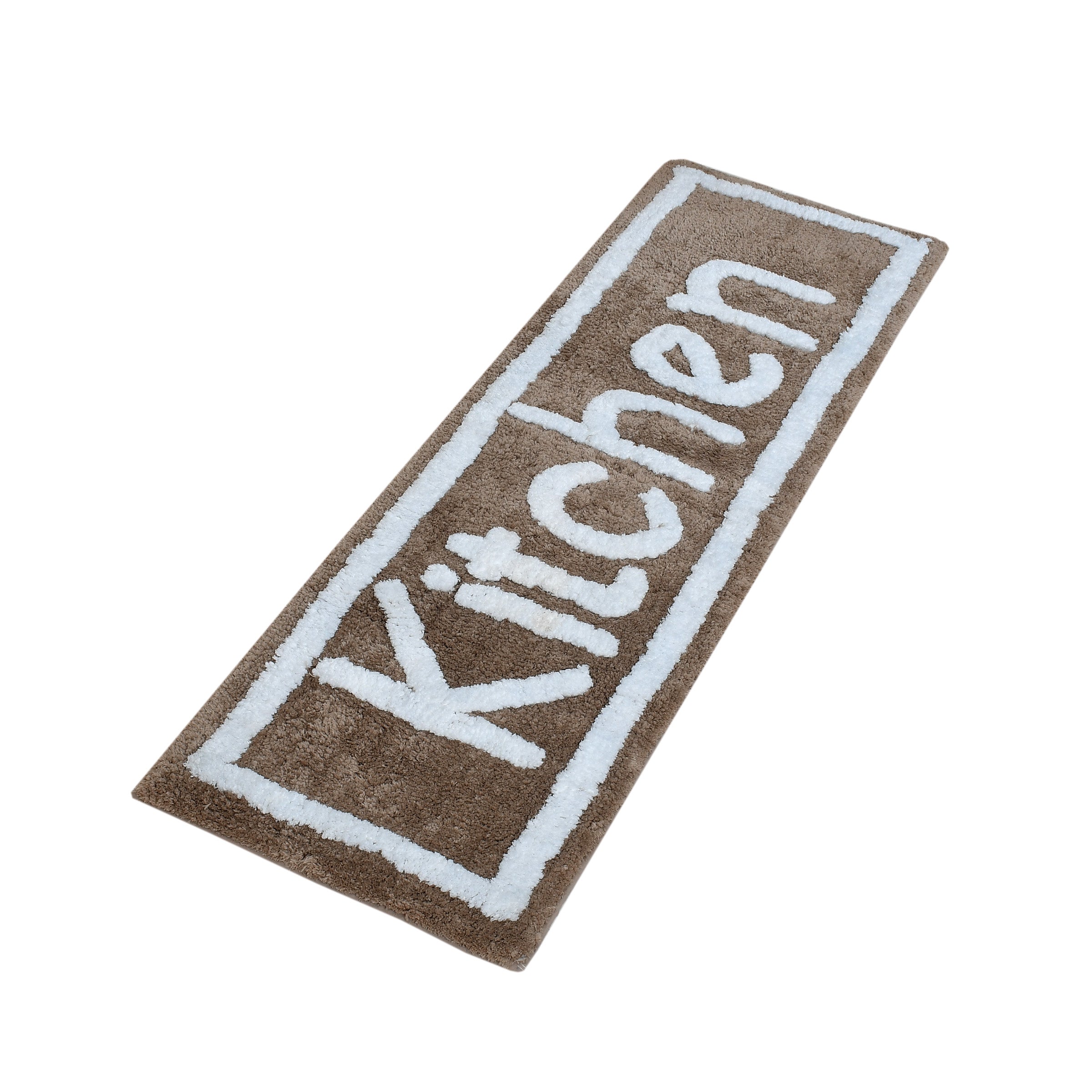 Soft Microfiber Kitchen Designer Anti Slip Runner, Coffee