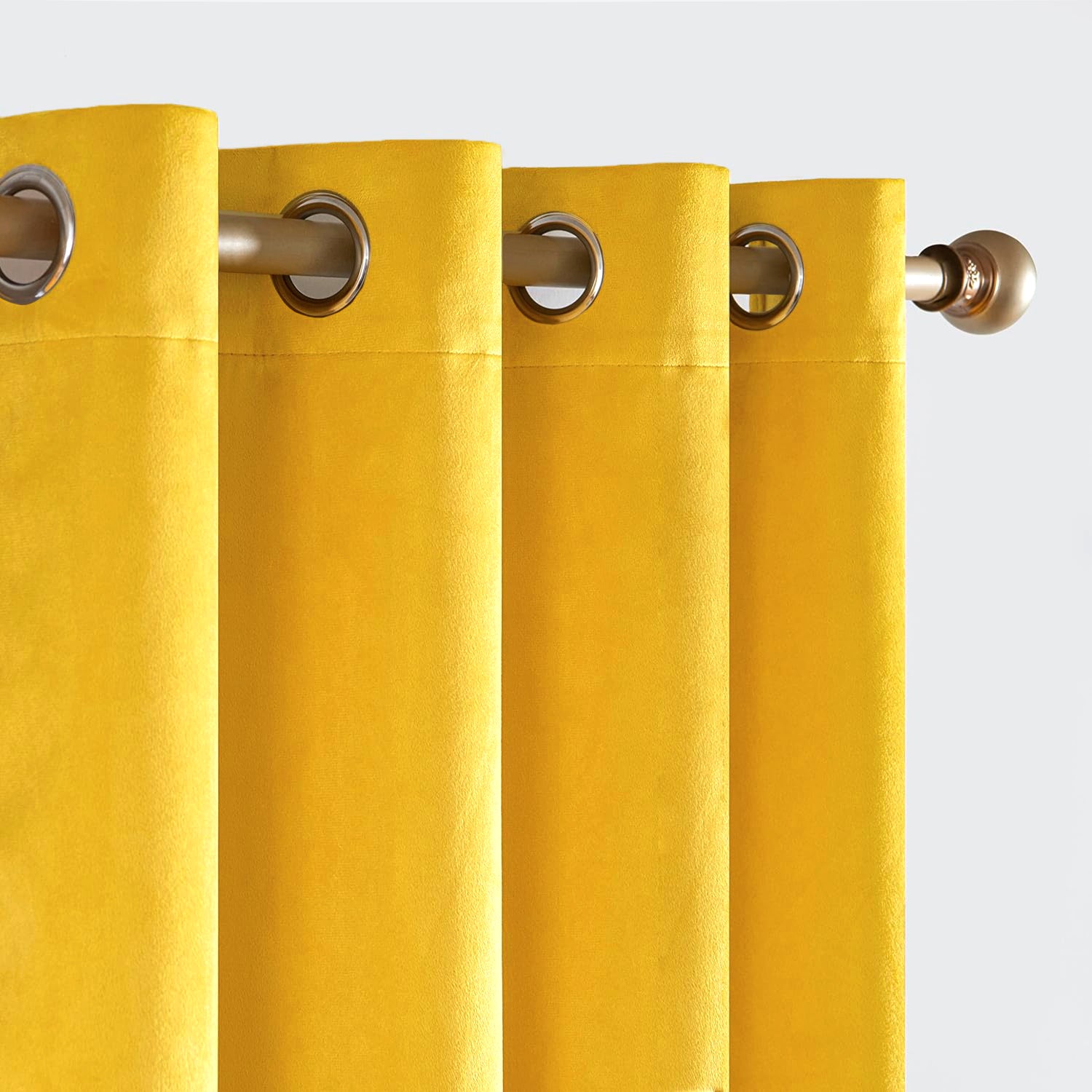 Set of 2 Room Darkening Solid Velvet Grommet Curtains