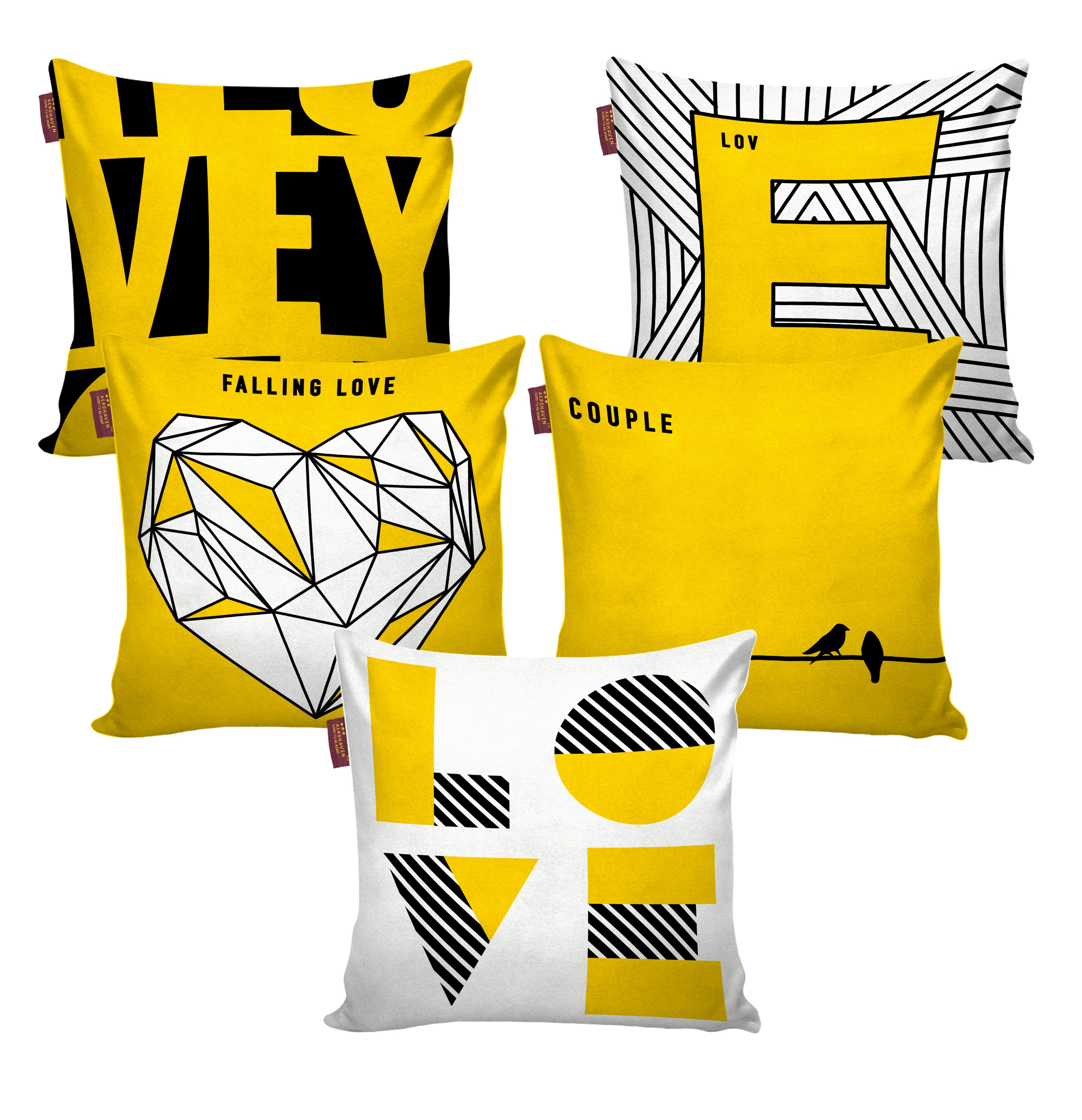 Set of 5 Decorative Hand Made Polyester Velvet Throw/Pillow Cushion Covers