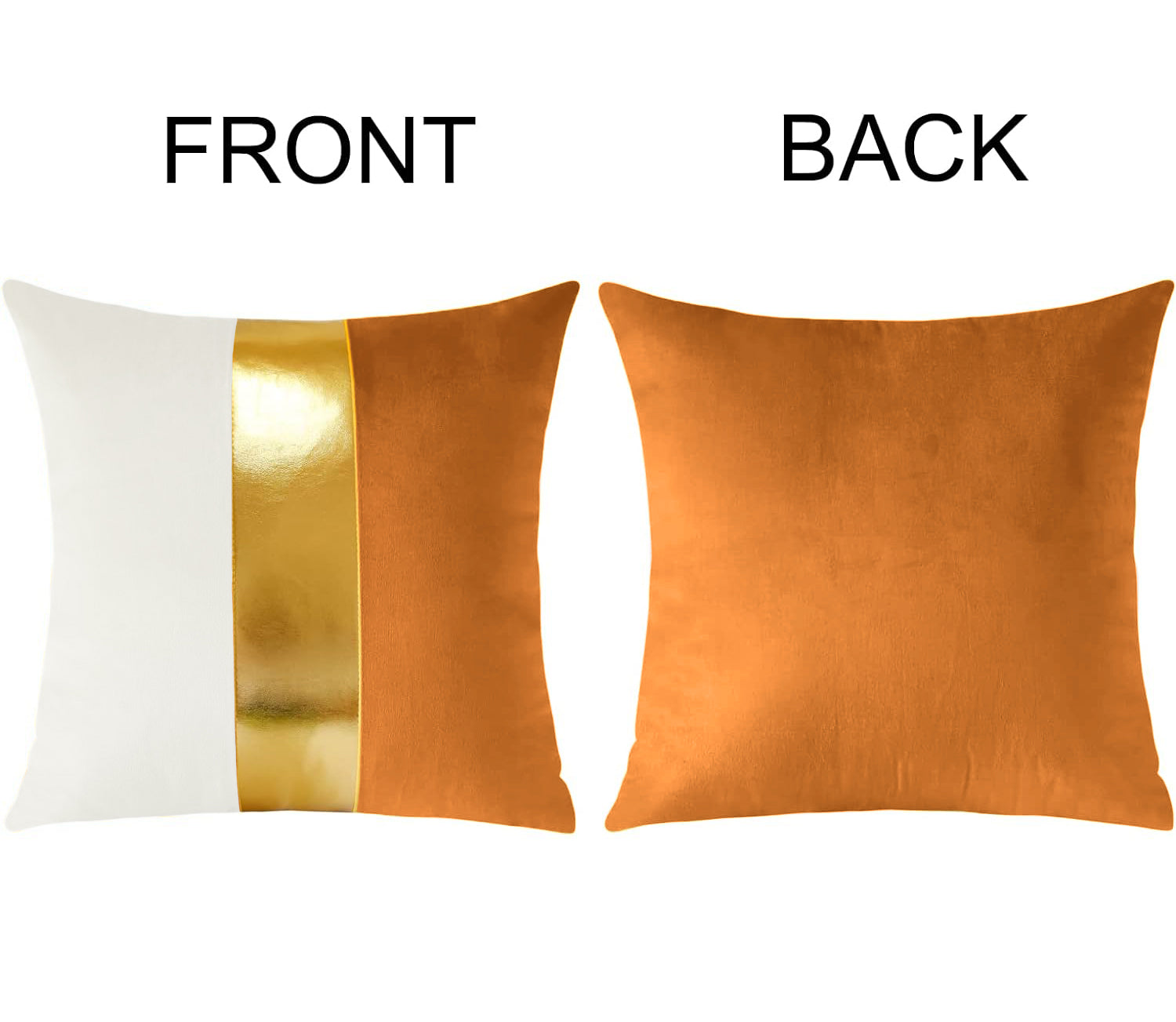 Premium Velvet Set of 2 Decorative Throw Pillow/Cushion Covers with Gold Stripe