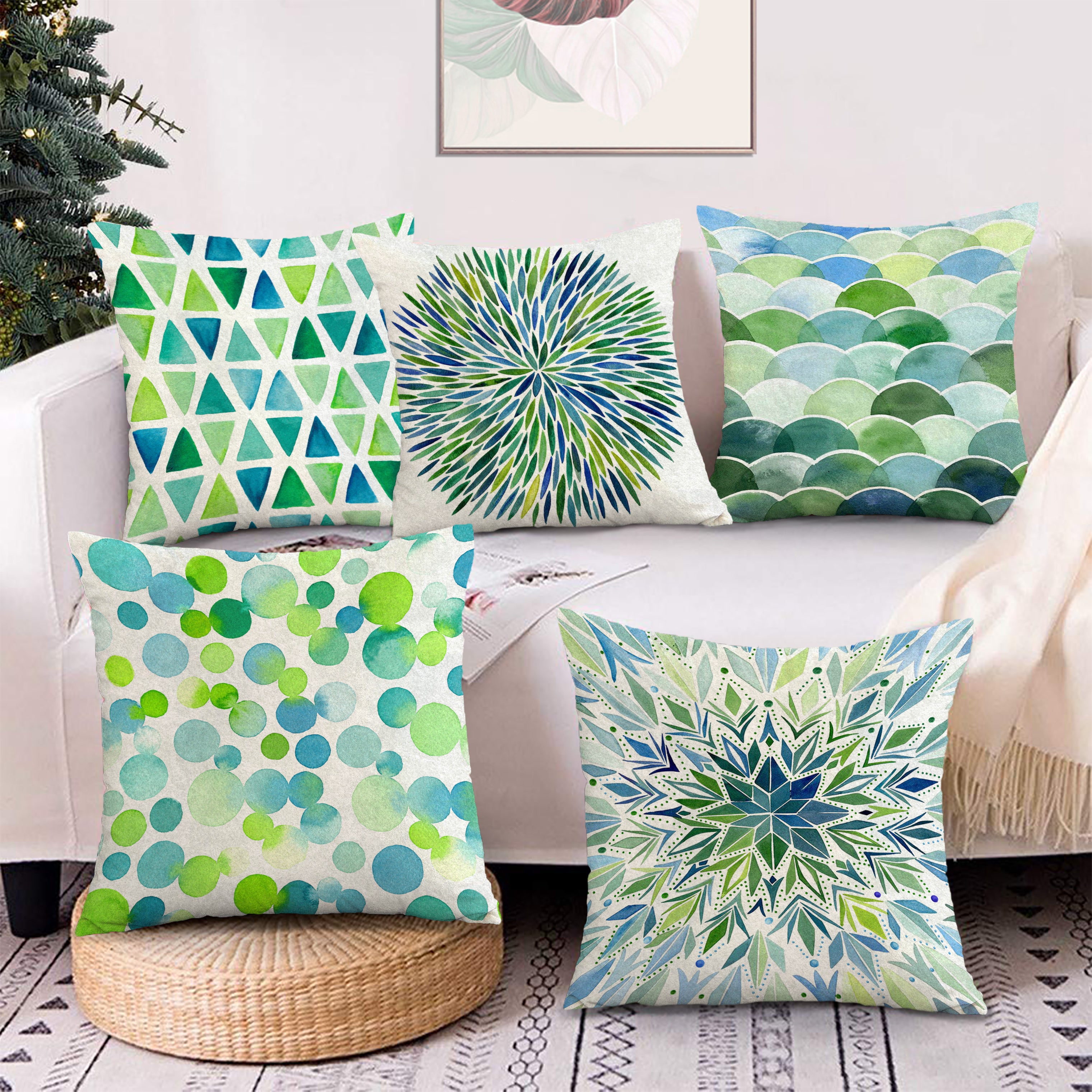 Set of 5 Decorative Hand Made Polyester Velvet Throw/Pillow Cushion Covers