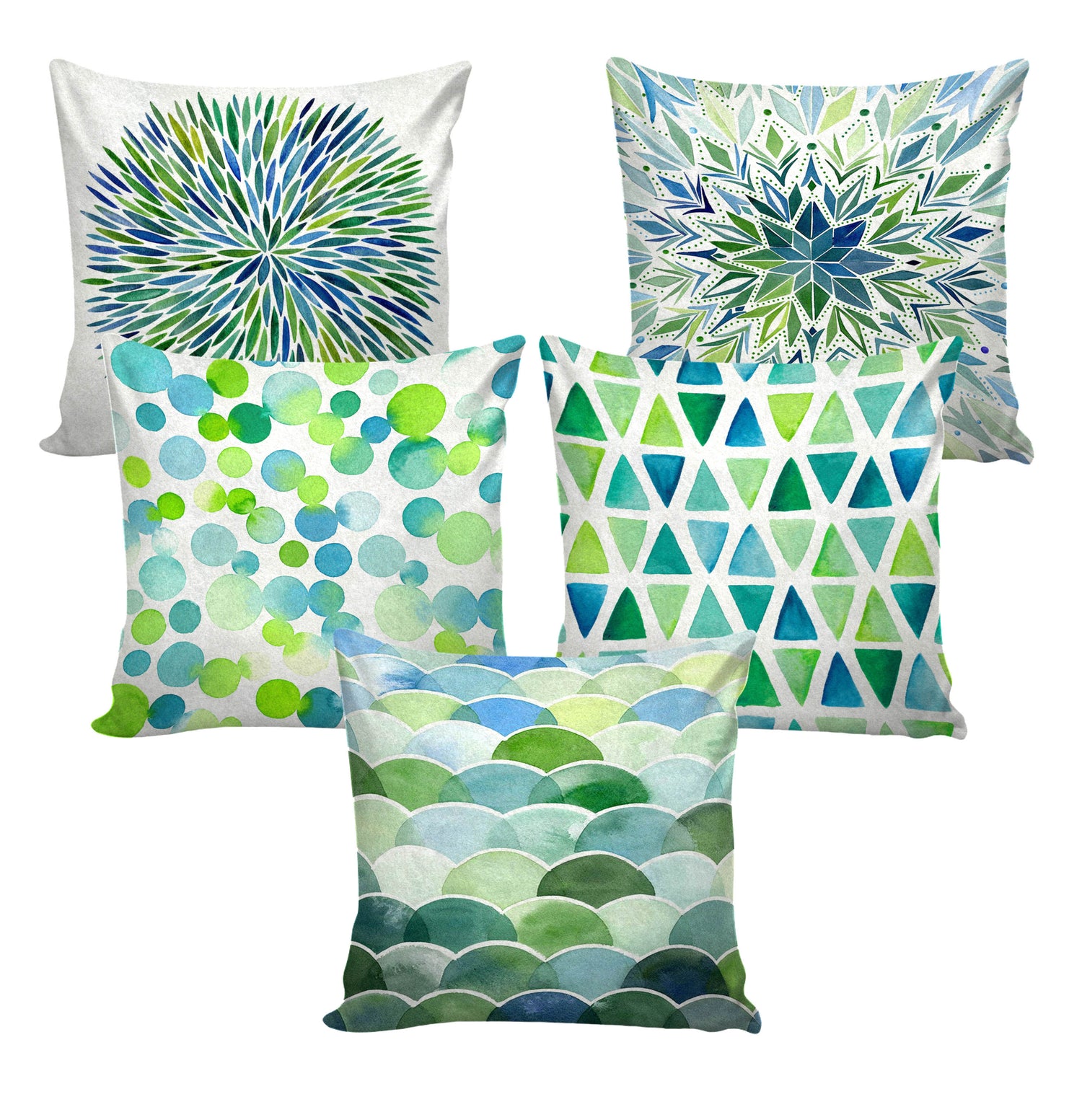 Set of 5 Decorative Hand Made Polyester Velvet Throw/Pillow Cushion Covers
