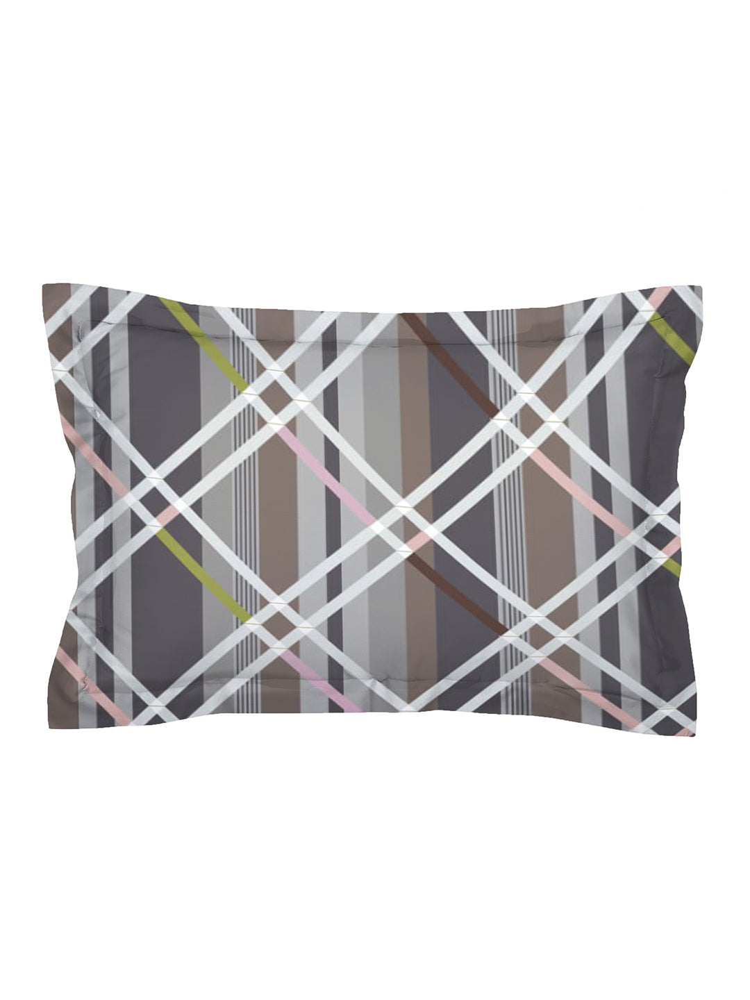 Glace Cotton Abstract Flat Fitted Bedsheet with 2 Pillow Covers