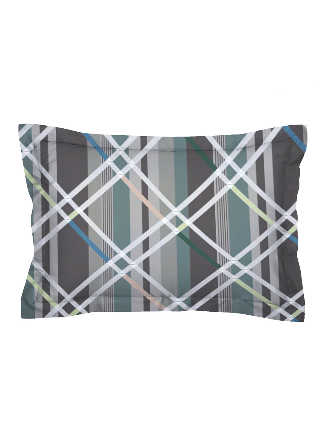 Glace Cotton Abstract Flat Double Bedsheet with 2 Pillow Covers