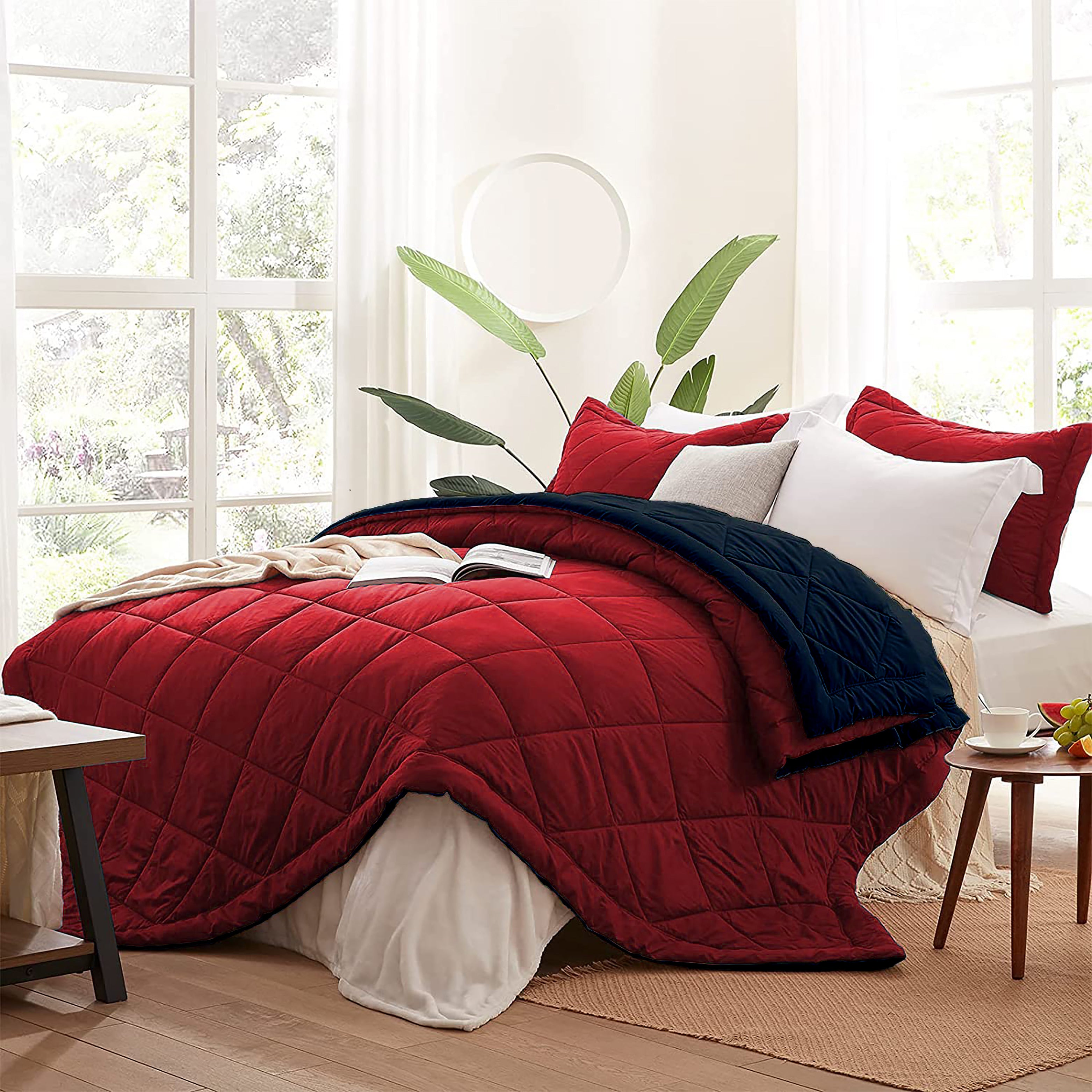 AEROHAVEN 220 GSM Microfiber All-Weather Solid Colour Bed Reversible Comforter AC Quilt Blanket
