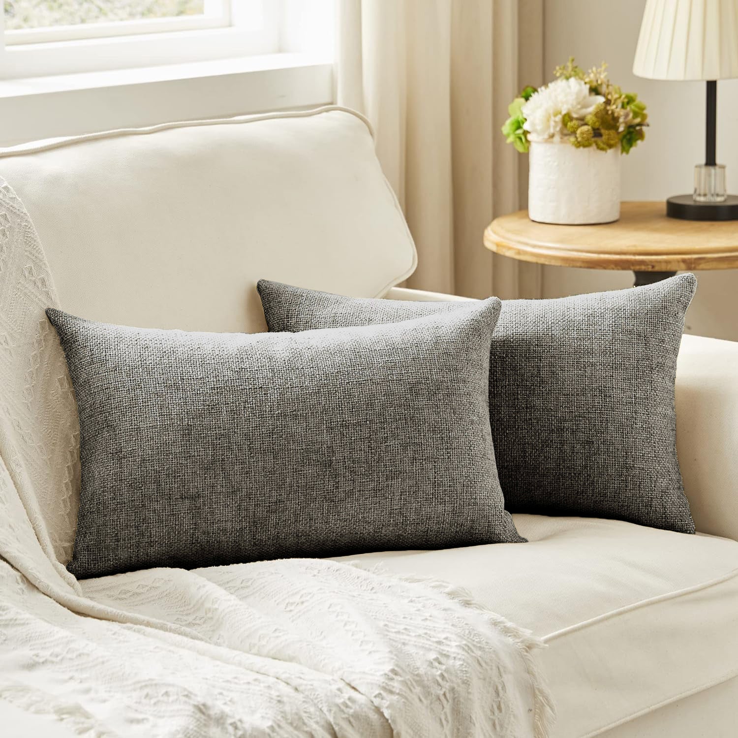 Premium Jute  Set of 2 Decorative Throw Pillow/Cushion Covers