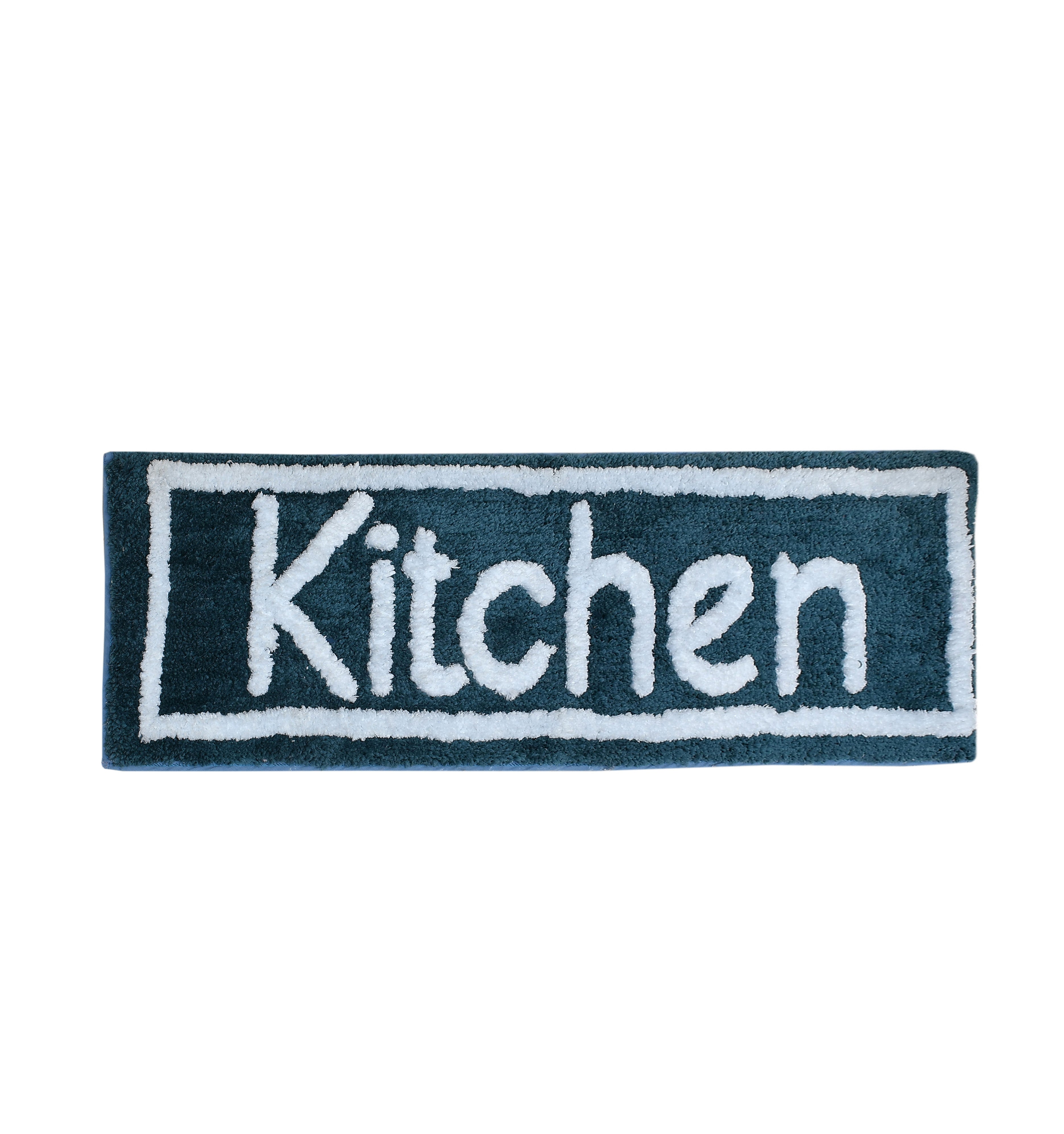 Soft Microfiber Kitchen Designer Anti Slip Runner, Teal
