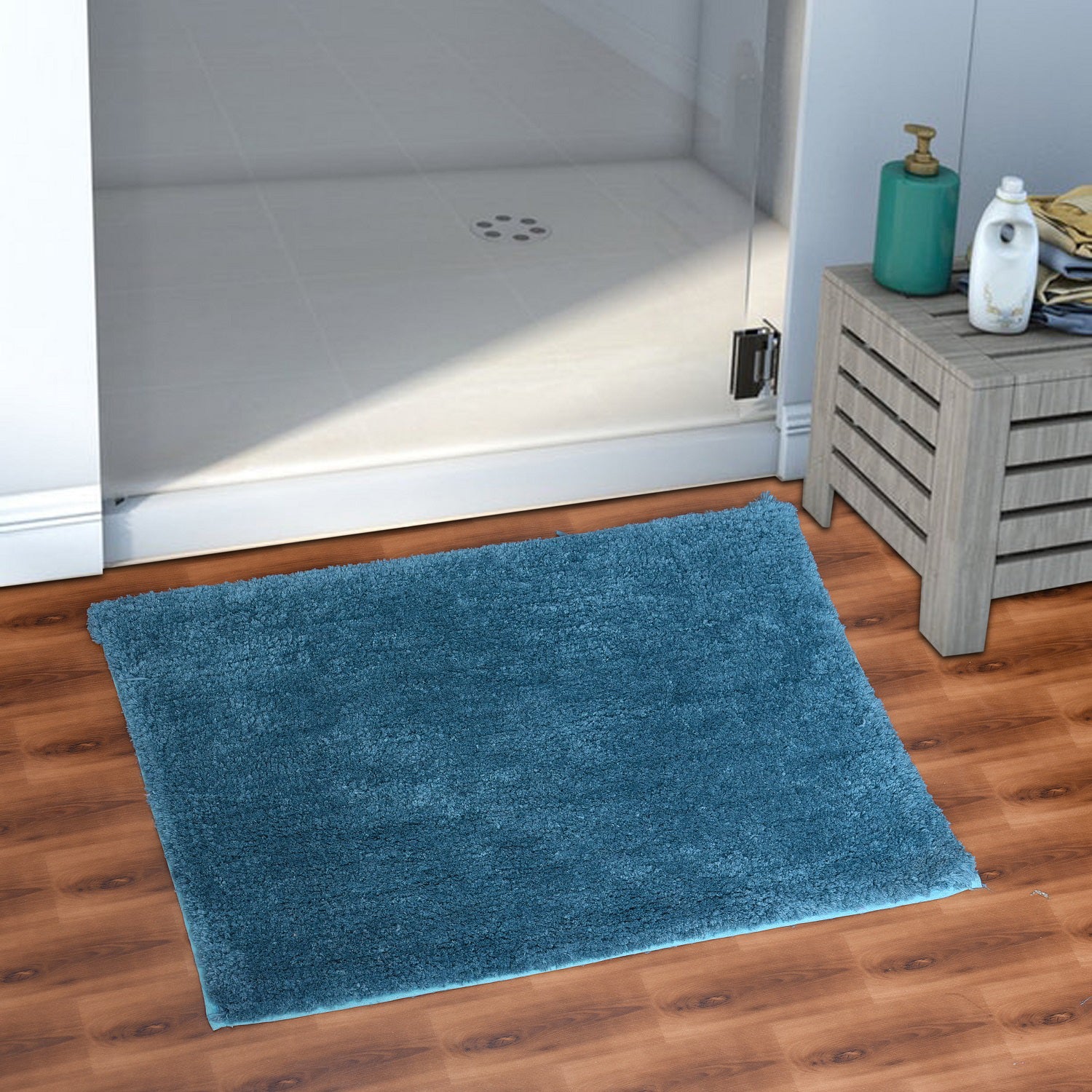 Soft Microfiber Anti Slip Bathmat, Teal