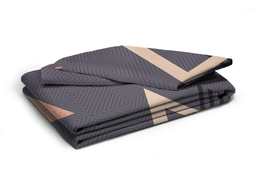 Glace Cotton Abstract Flat Single Bedsheet with 1 Pillow Cover