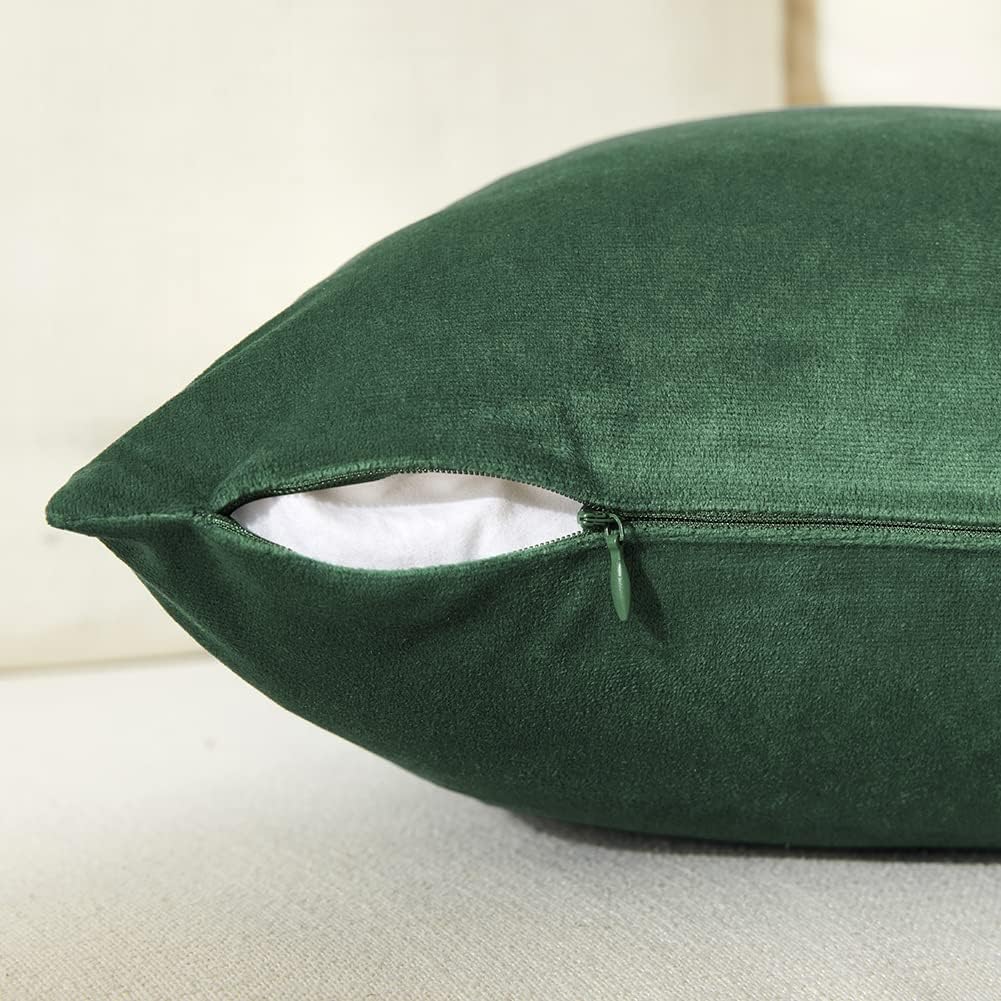 Premium Velvet Set of 2 Decorative Throw Pillow/Cushion Covers with Gold Stripe