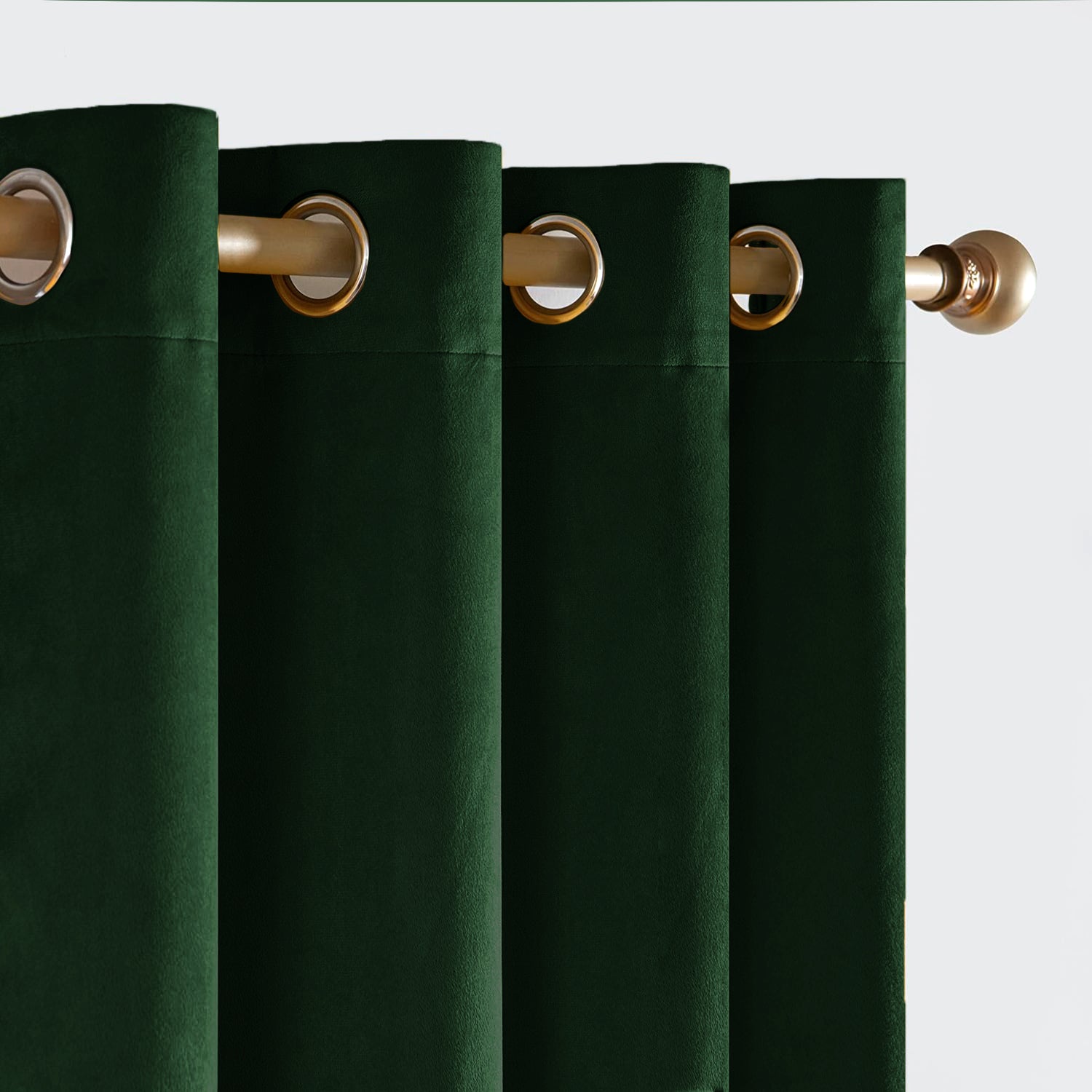 Set of 2 Room Darkening Solid Velvet Grommet Curtains