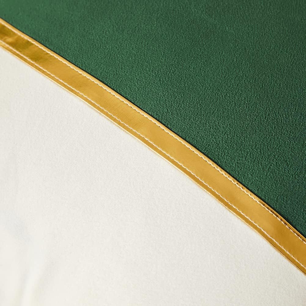 Premium Velvet Set of 2 Decorative Throw Pillow/Cushion Covers with Gold Stripe