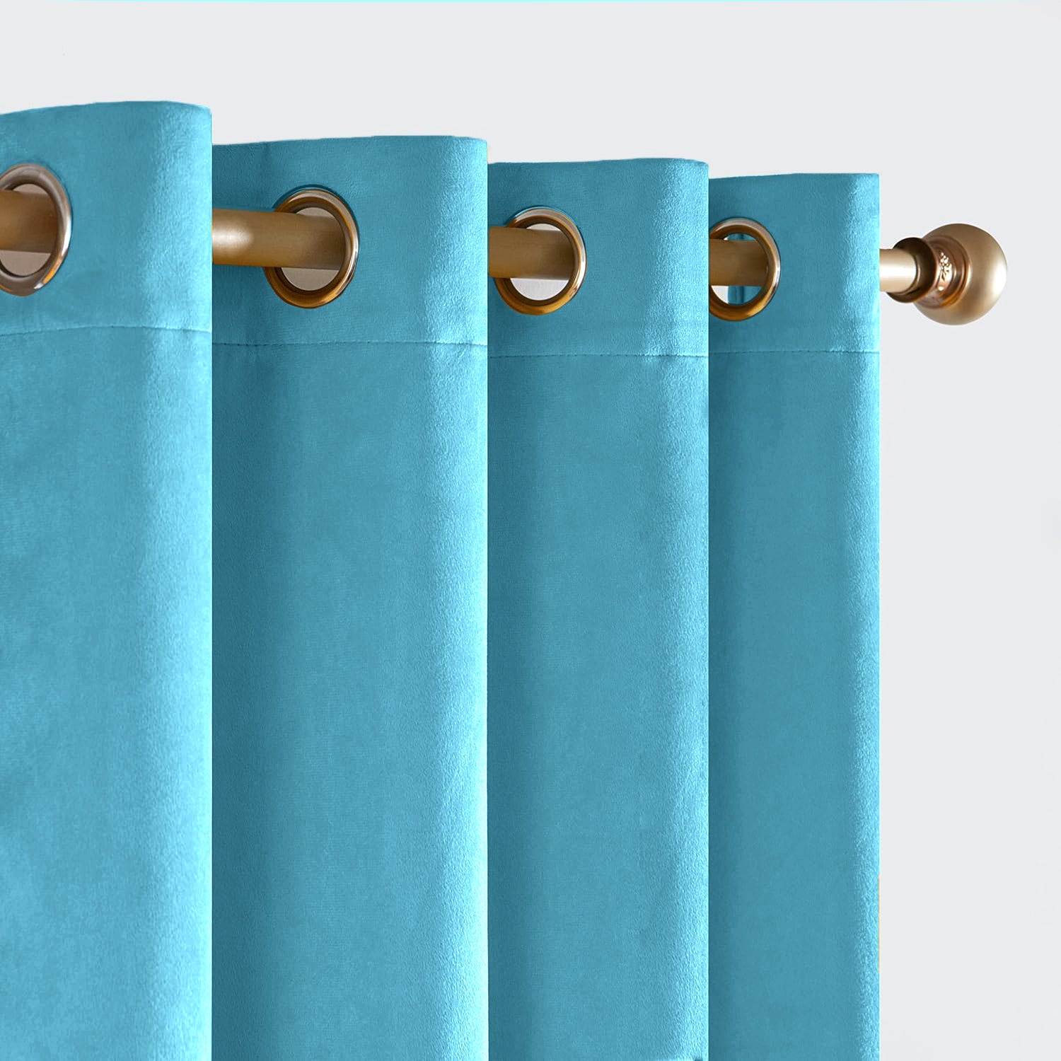 Set of 2 Room Darkening Solid Velvet Grommet Curtains