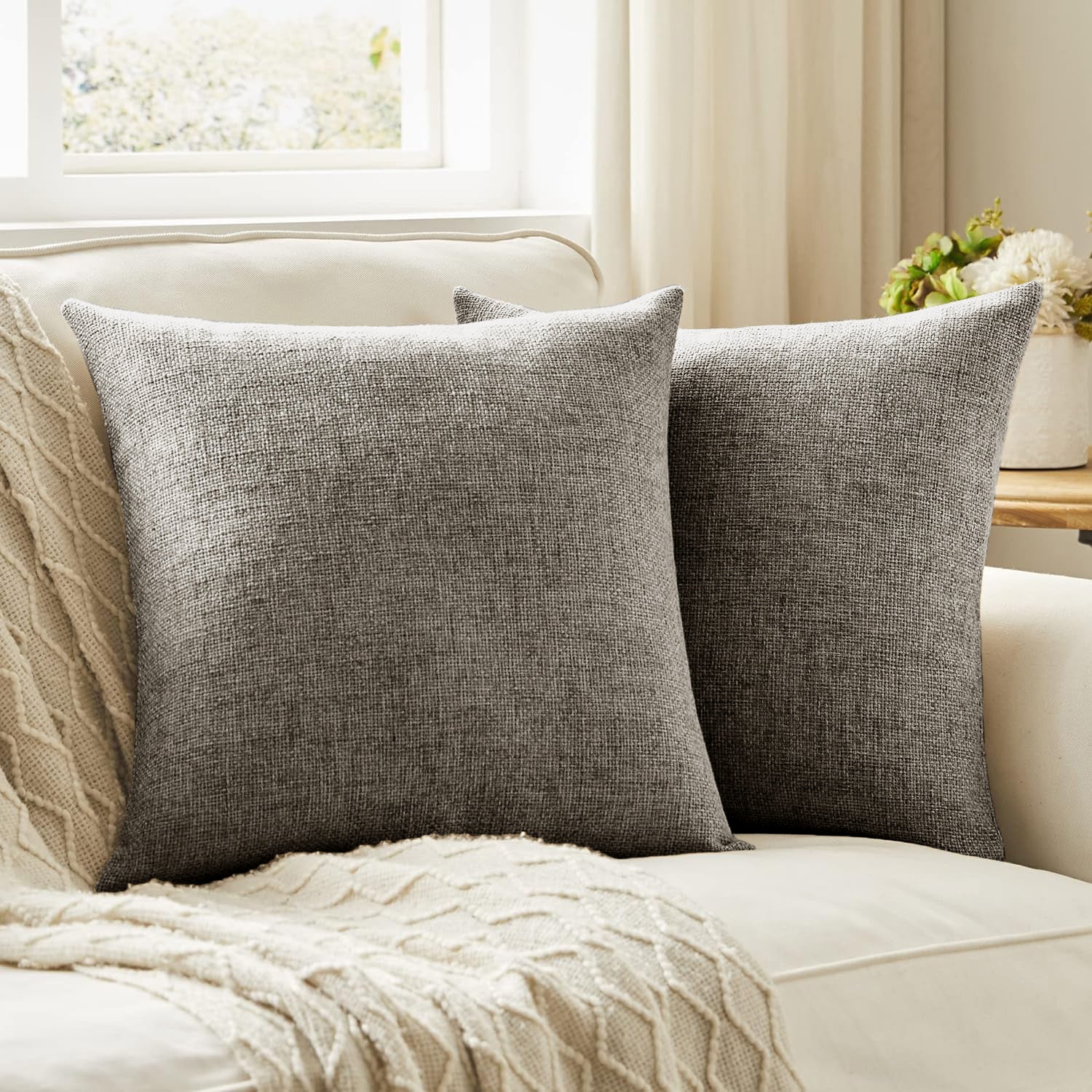 Premium Jute  Set of 2 Decorative Throw Pillow/Cushion Covers