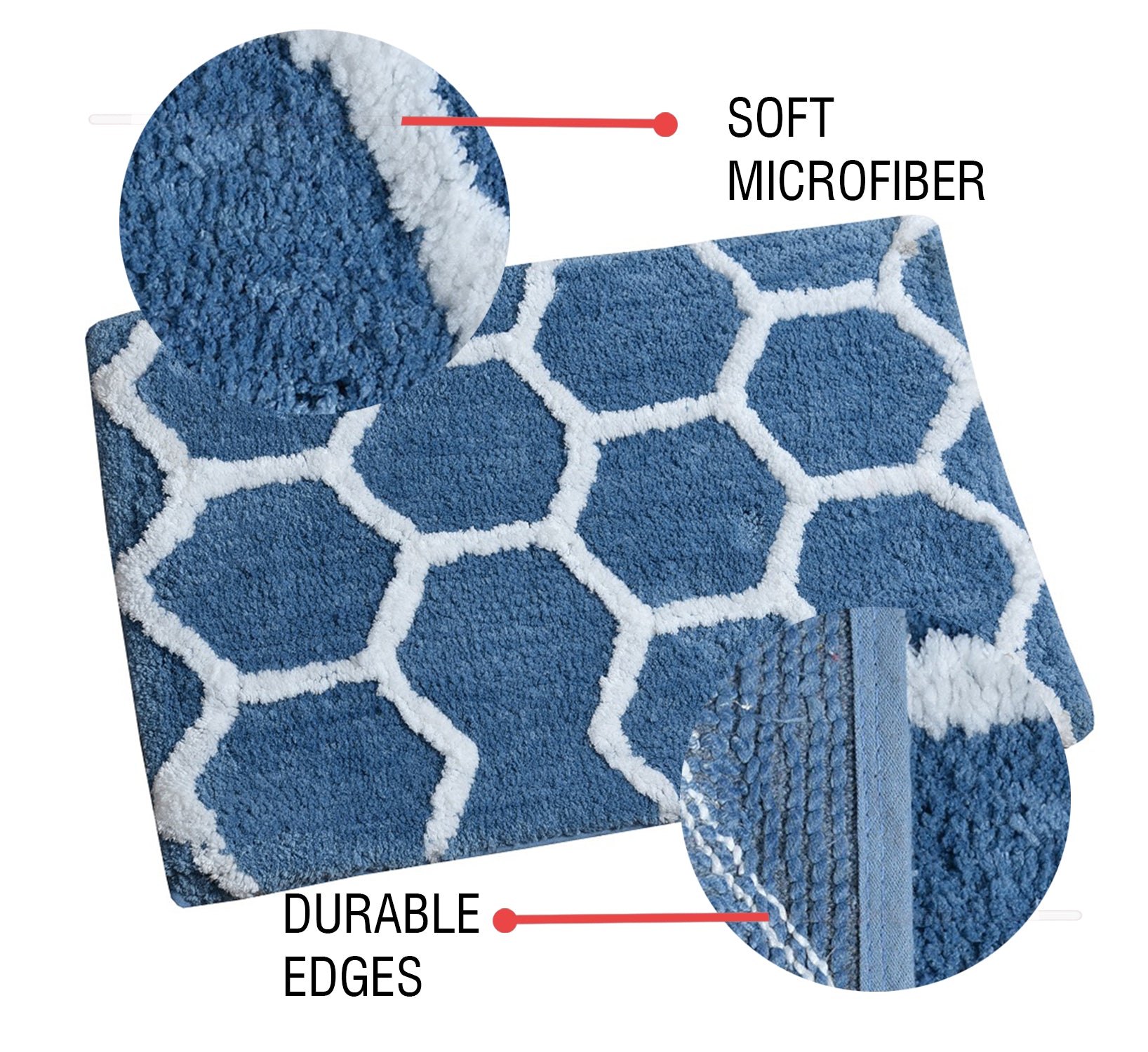 Glorious Super Soft Microfiber Anti Slip Bathmat, Aqua