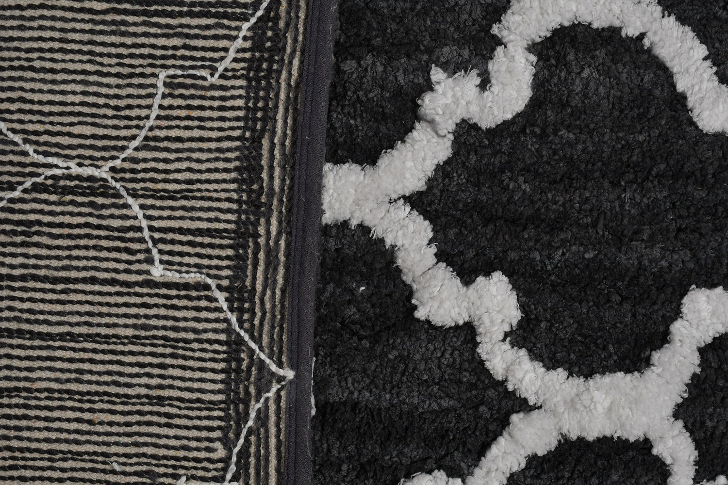 Soft Microfiber Abstract Moroccan Designer Anti Slip Runner, Grey