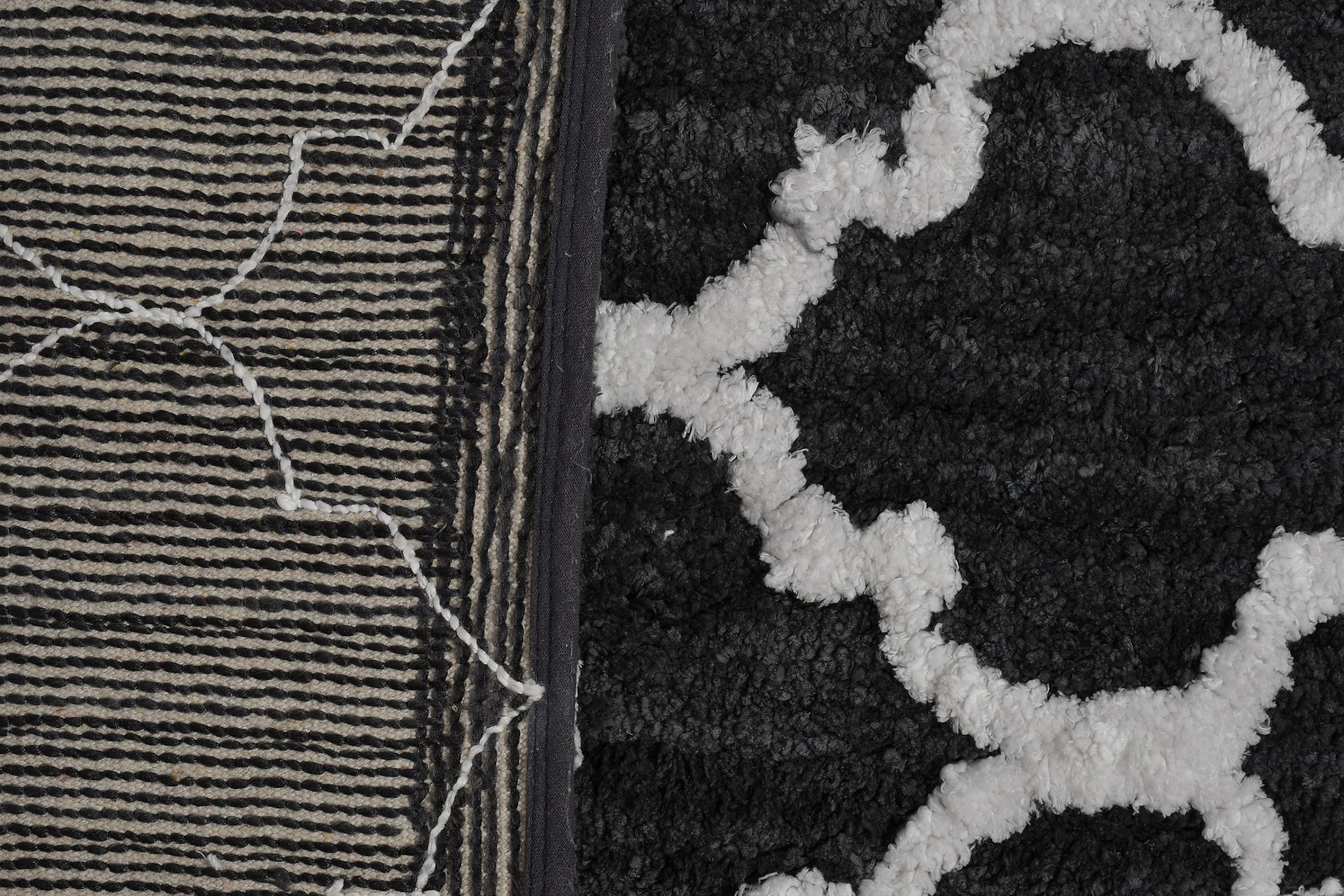 Soft Microfiber Abstract Moroccan Designer Anti Slip Runner, Grey