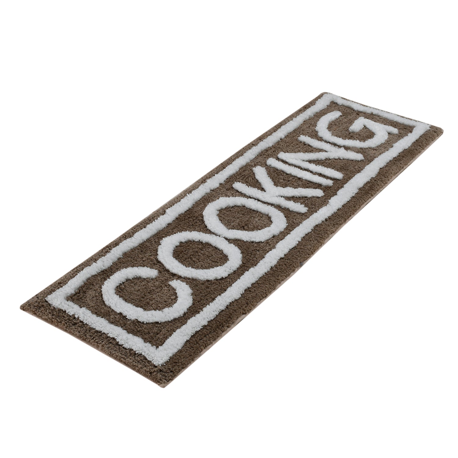 Soft Microfiber Kitchen Designer Anti Slip Runner, Coffee