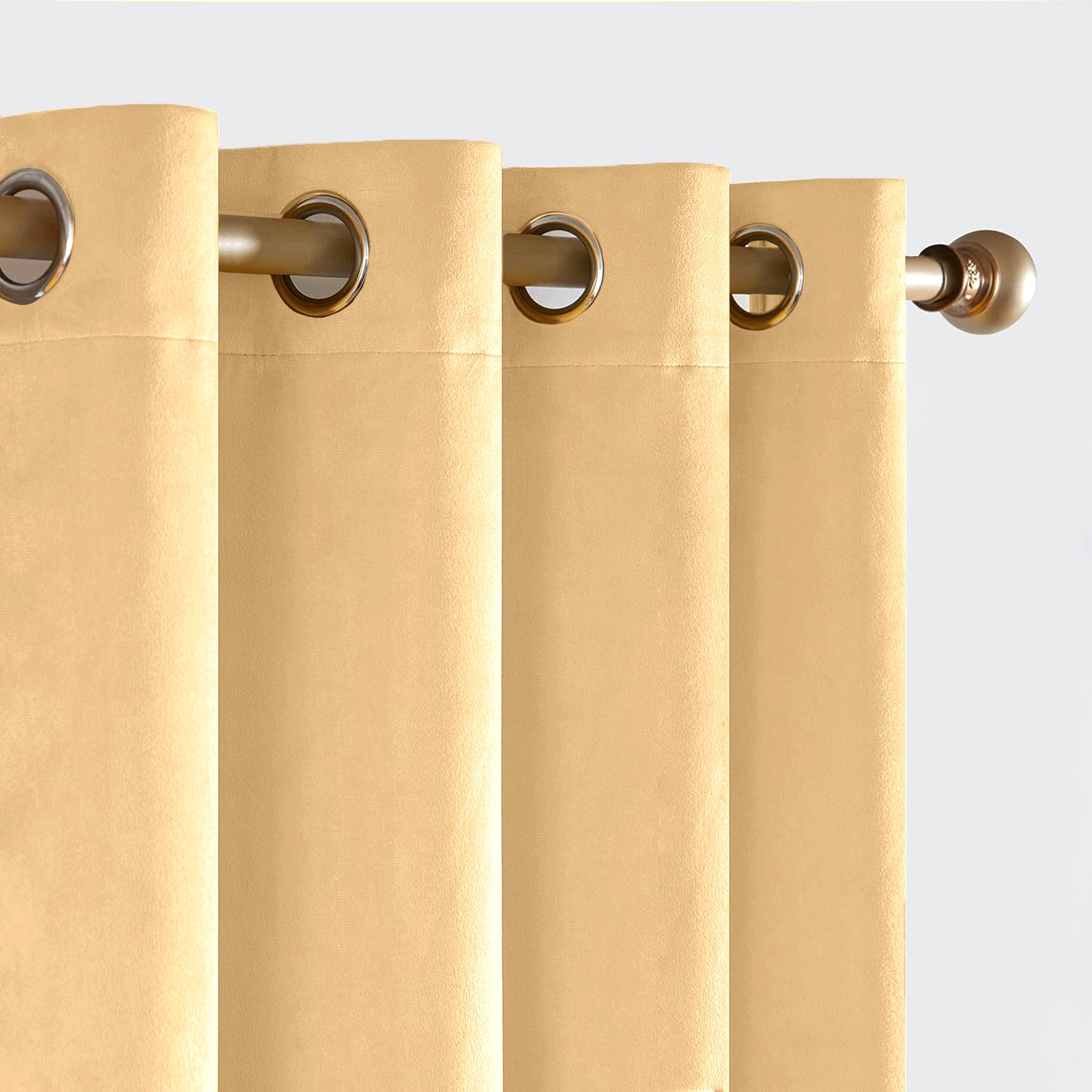 Set of 2 Room Darkening Solid Velvet Grommet Curtains