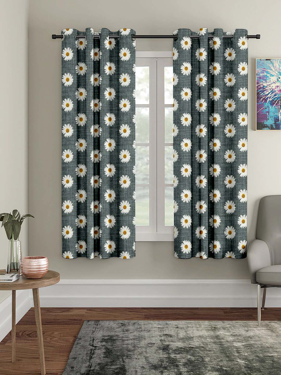 Polyester Digital Printed Grommet Room Darkening Curtains