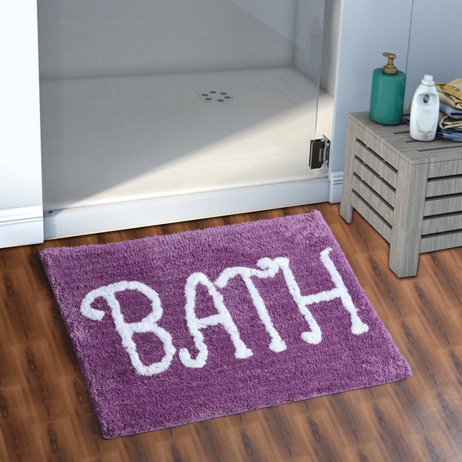 Premium Microfiber Modern Anti Slip Bathmat, Wine