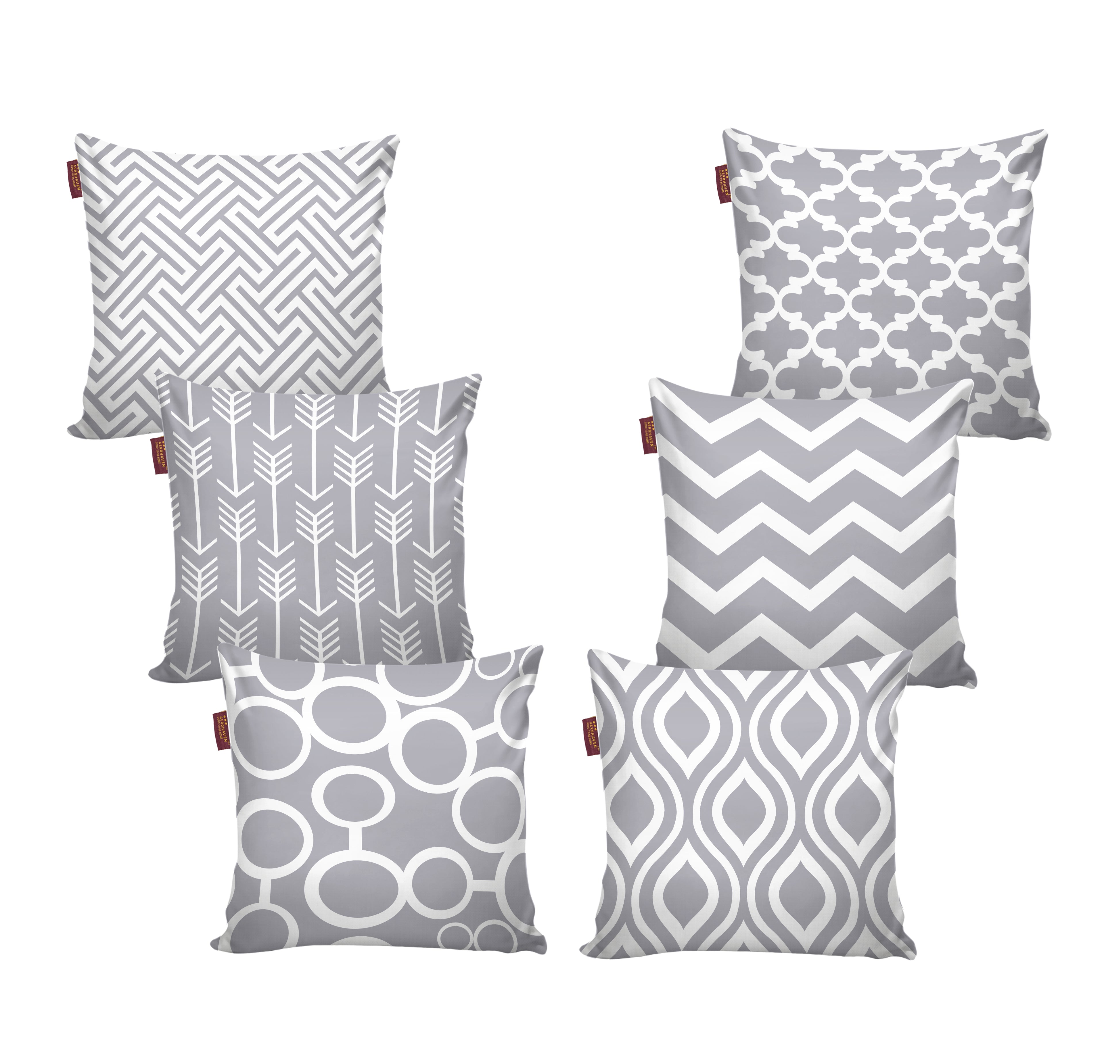 Set of 6 Designer Decorative Throw Pillow/Cushion Covers