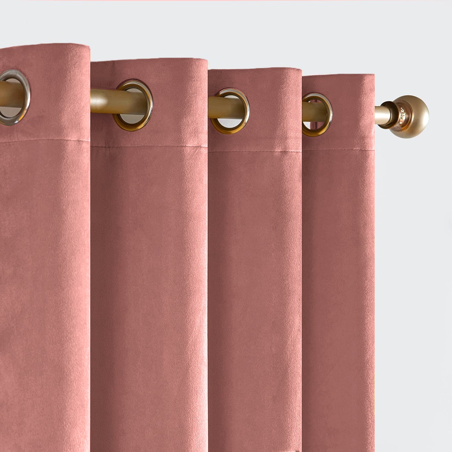 Set of 2 Room Darkening Solid Velvet Grommet Curtains