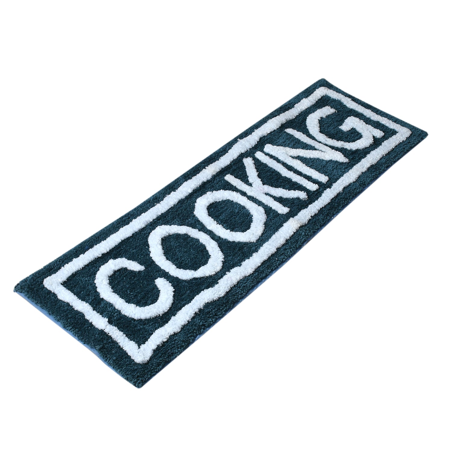 Soft Microfiber Kitchen Designer Anti Slip Runner, Teal