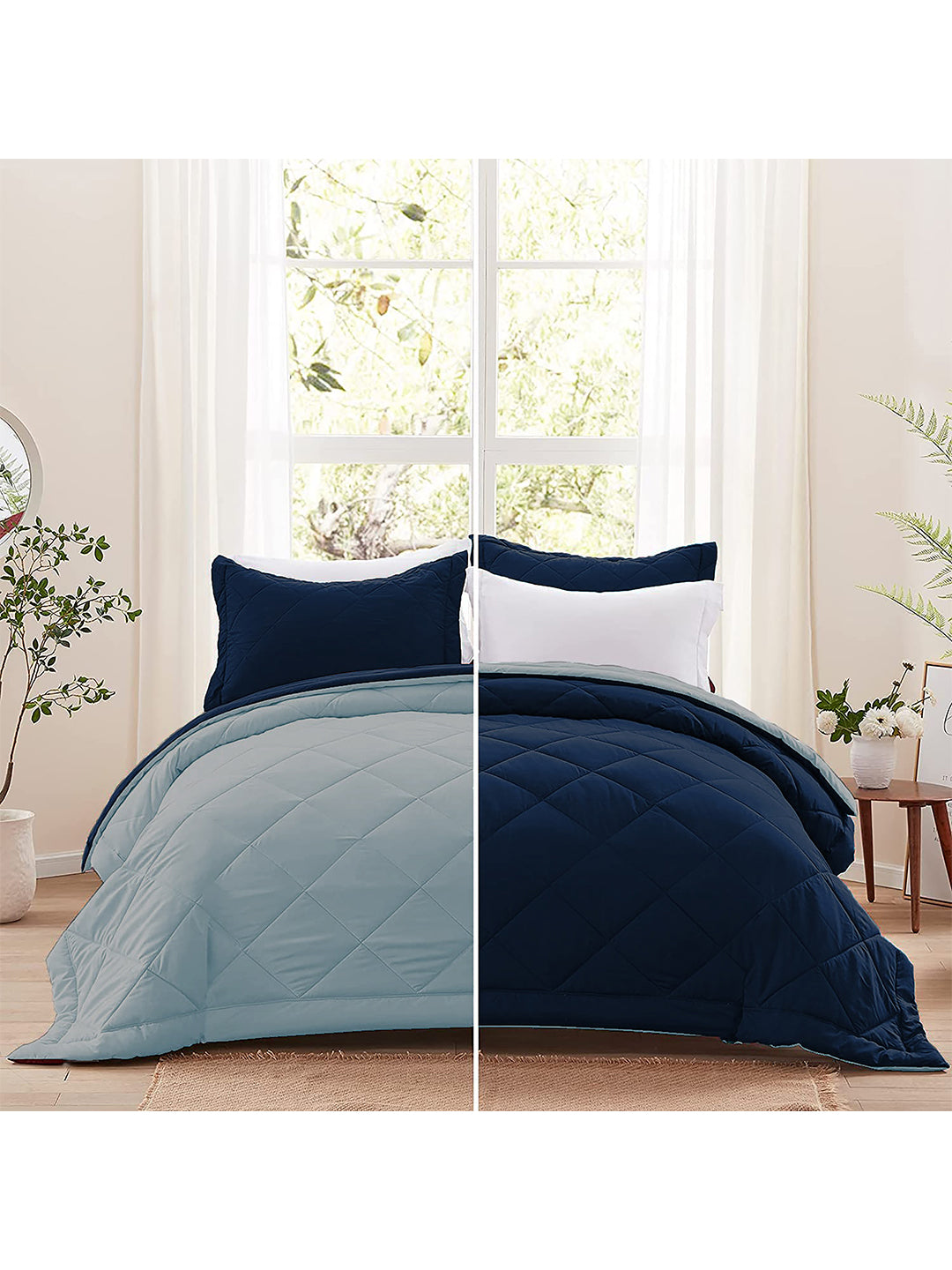 AEROHAVEN 220 GSM Microfiber All-Weather Solid Colour Bed Reversible Comforter AC Quilt Blanket