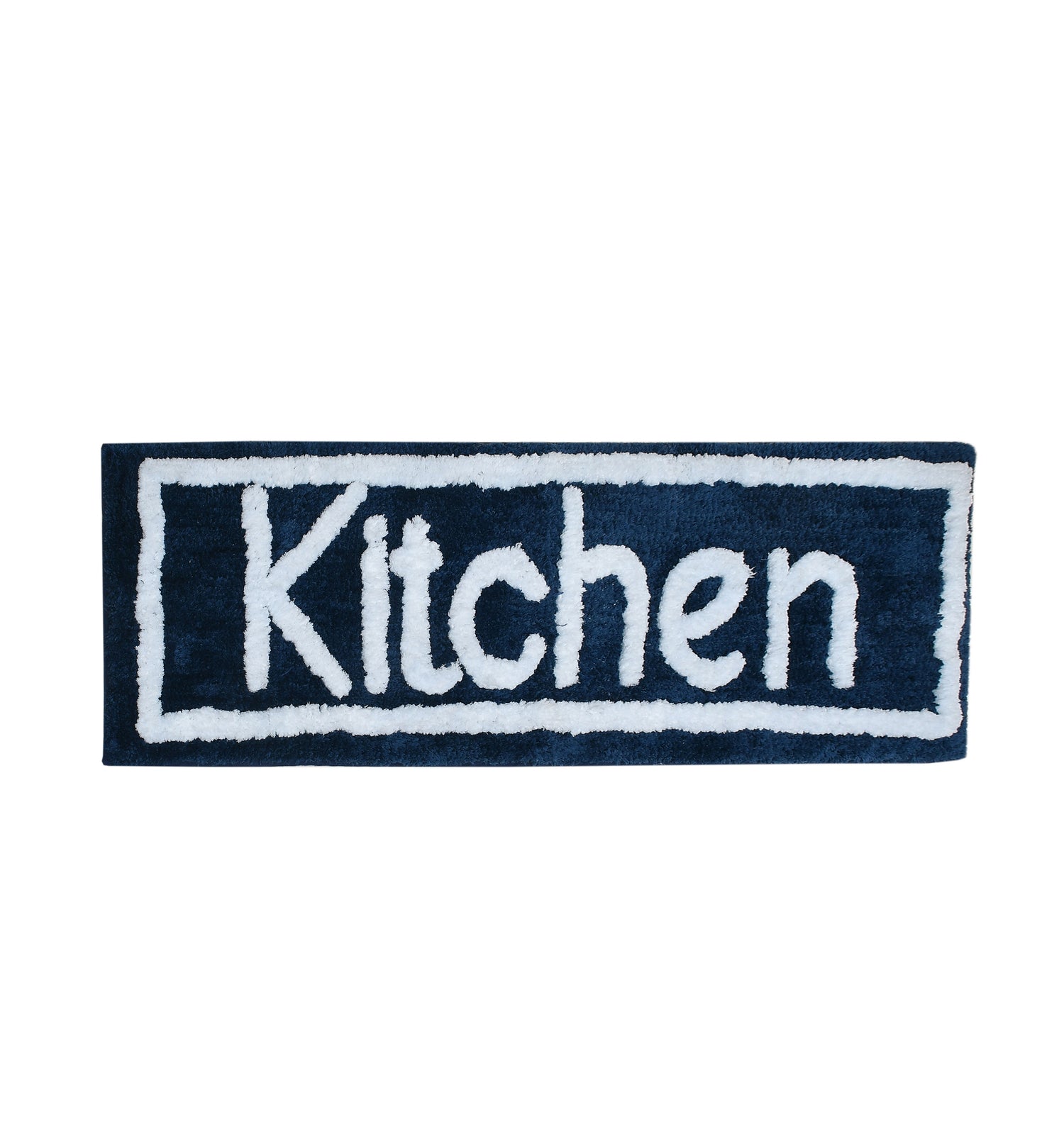 Soft Microfiber Kitchen Designer Anti Slip Runner, Navy