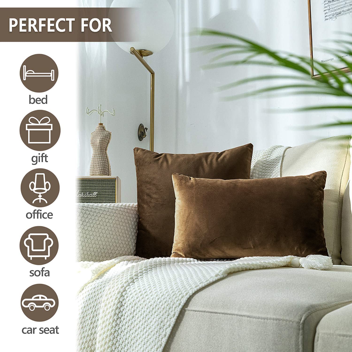 Premium Velvet Reversible Decorative Throw Pillow/Cushion Covers