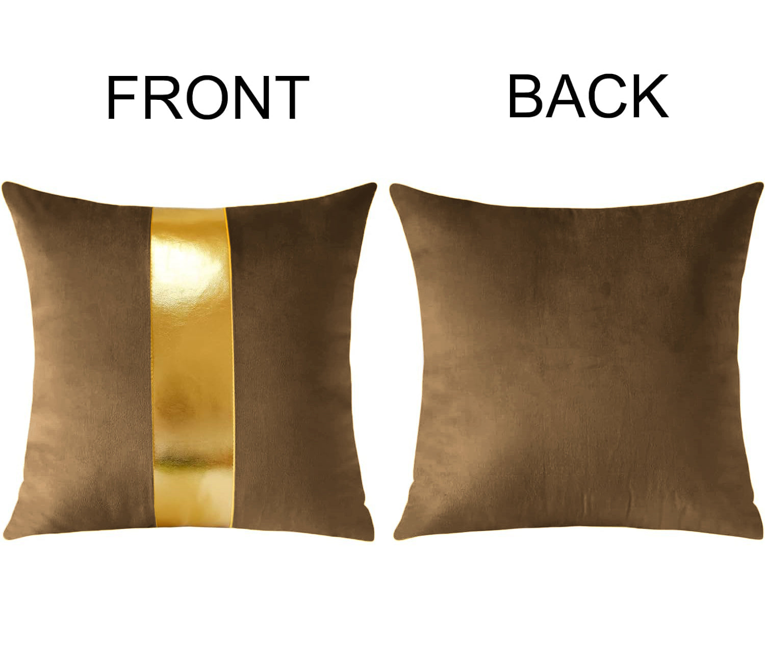 Premium Velvet Set of 2 Decorative Throw Pillow/Cushion Covers with Gold Stripe