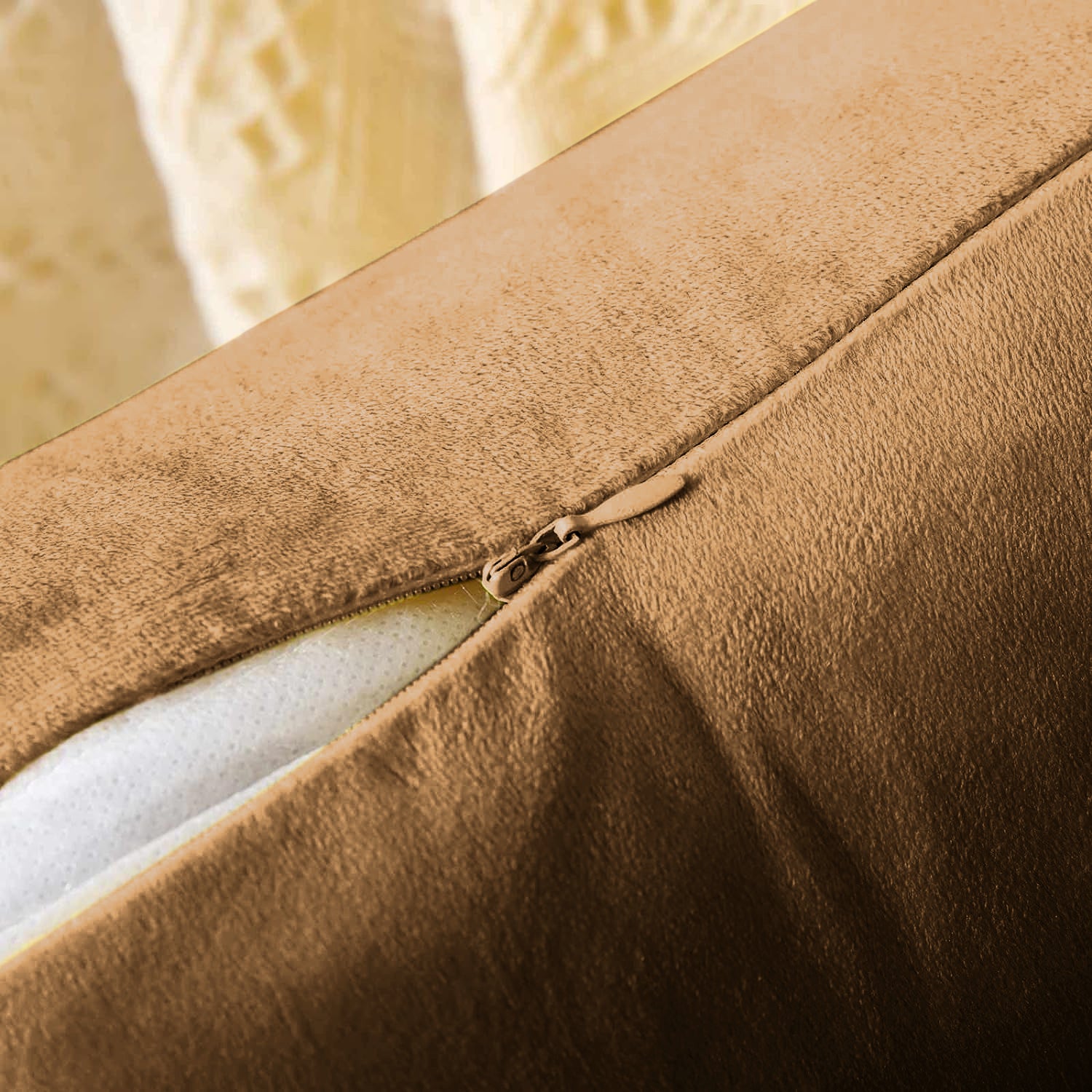 Premium Velvet Set of 2 Decorative Throw Pillow/Cushion Covers with Gold Stripes