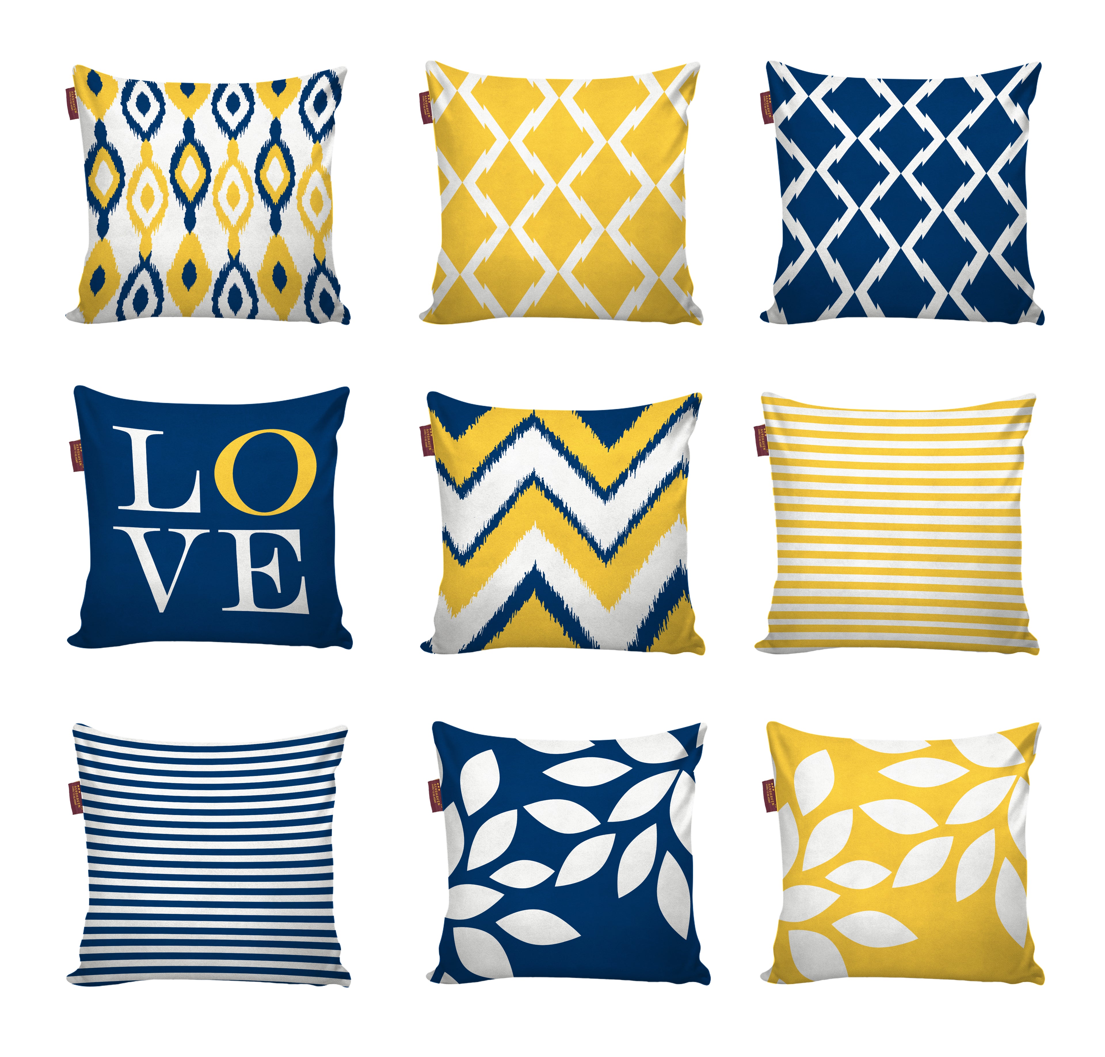 Set of 9 Decorative Hand Made Polyester Velvet Throw/Pillow Cushion Covers
