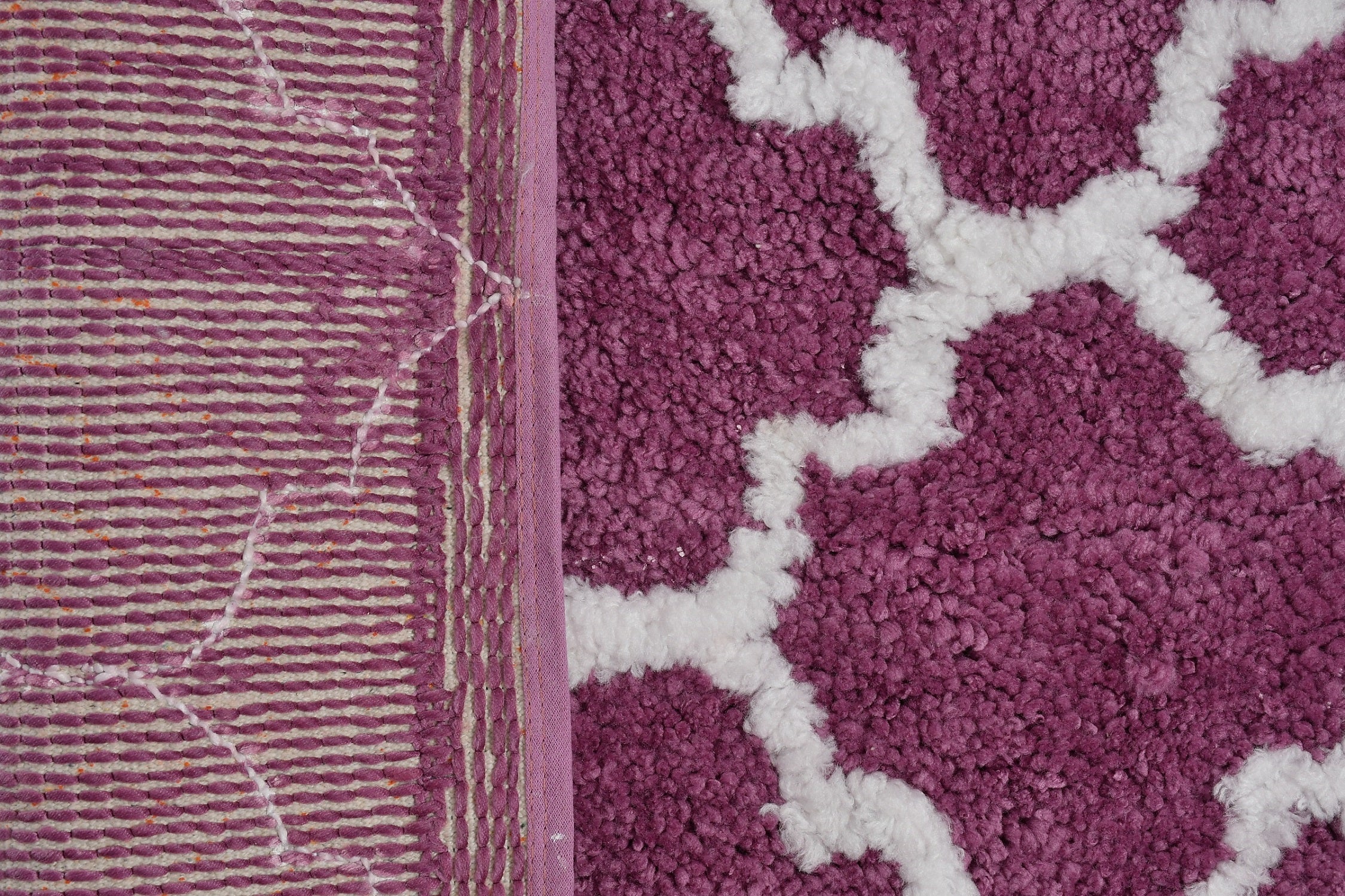 Soft Microfiber Abstract Moroccan Designer Anti Slip Runner, Wine