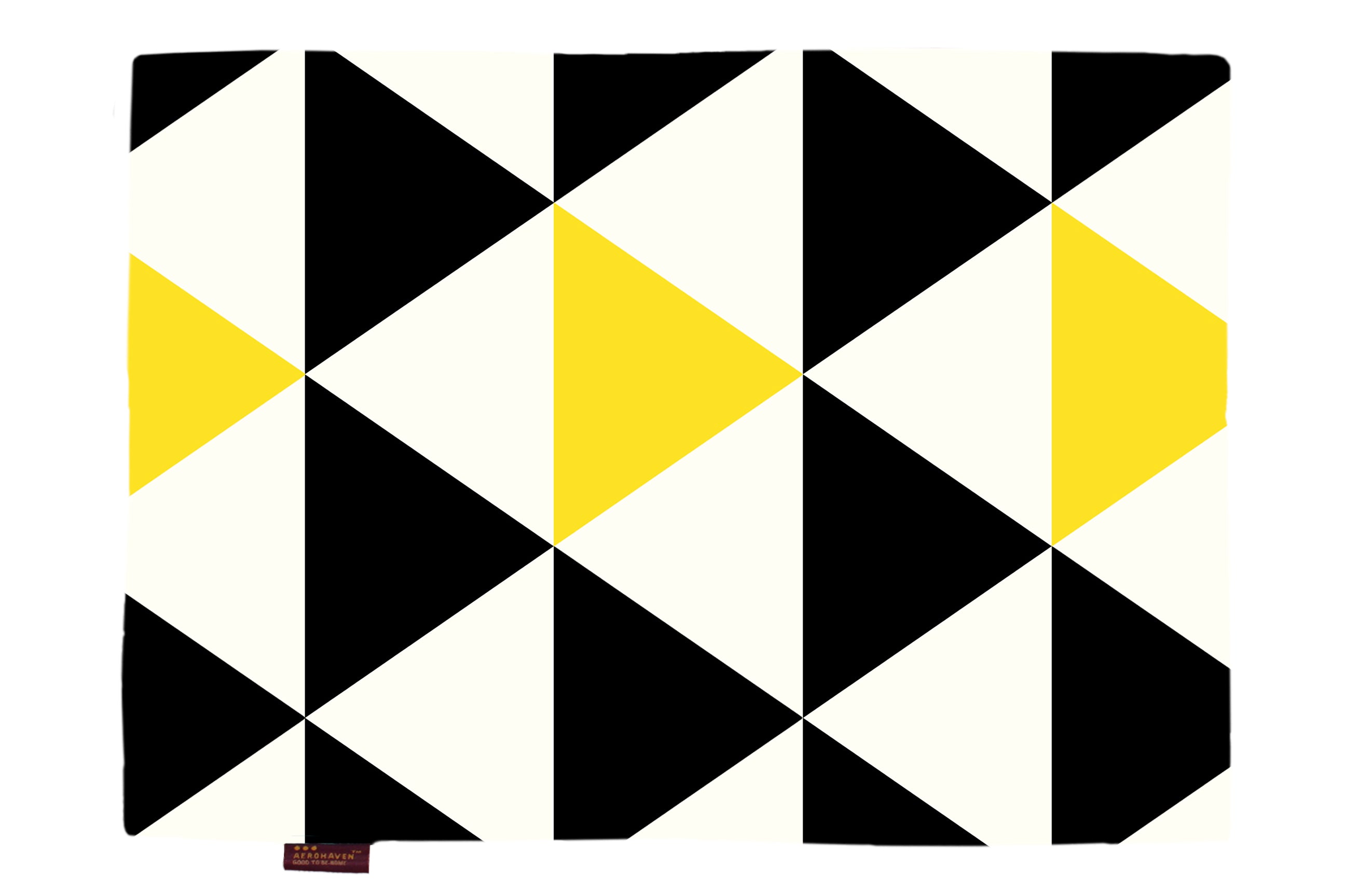 Yellow and Black Geometric HD Printed 4 Pcs Table Place Mat
