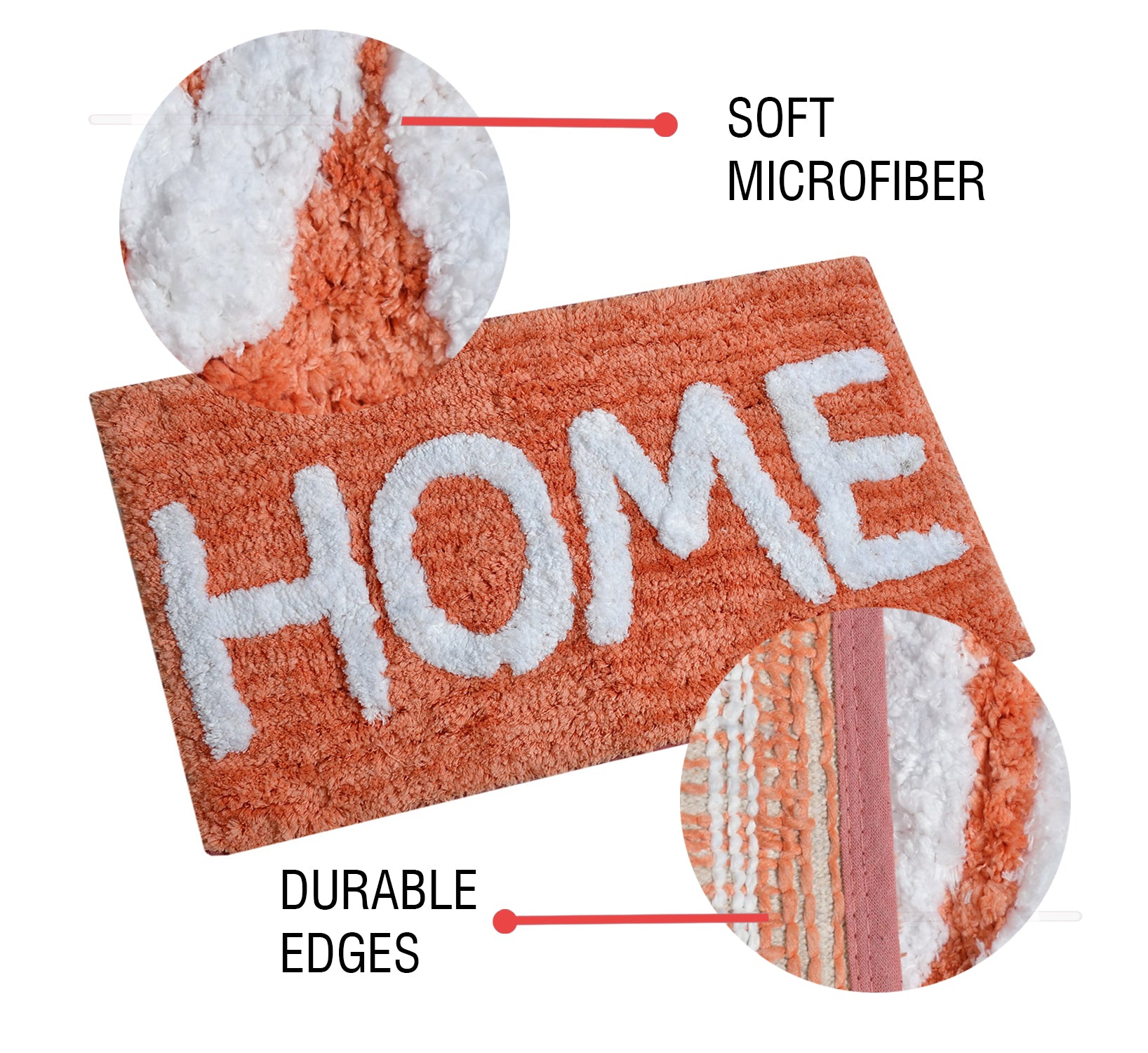 Glorious Super Soft Microfiber Anti Slip Bathmat, Peach