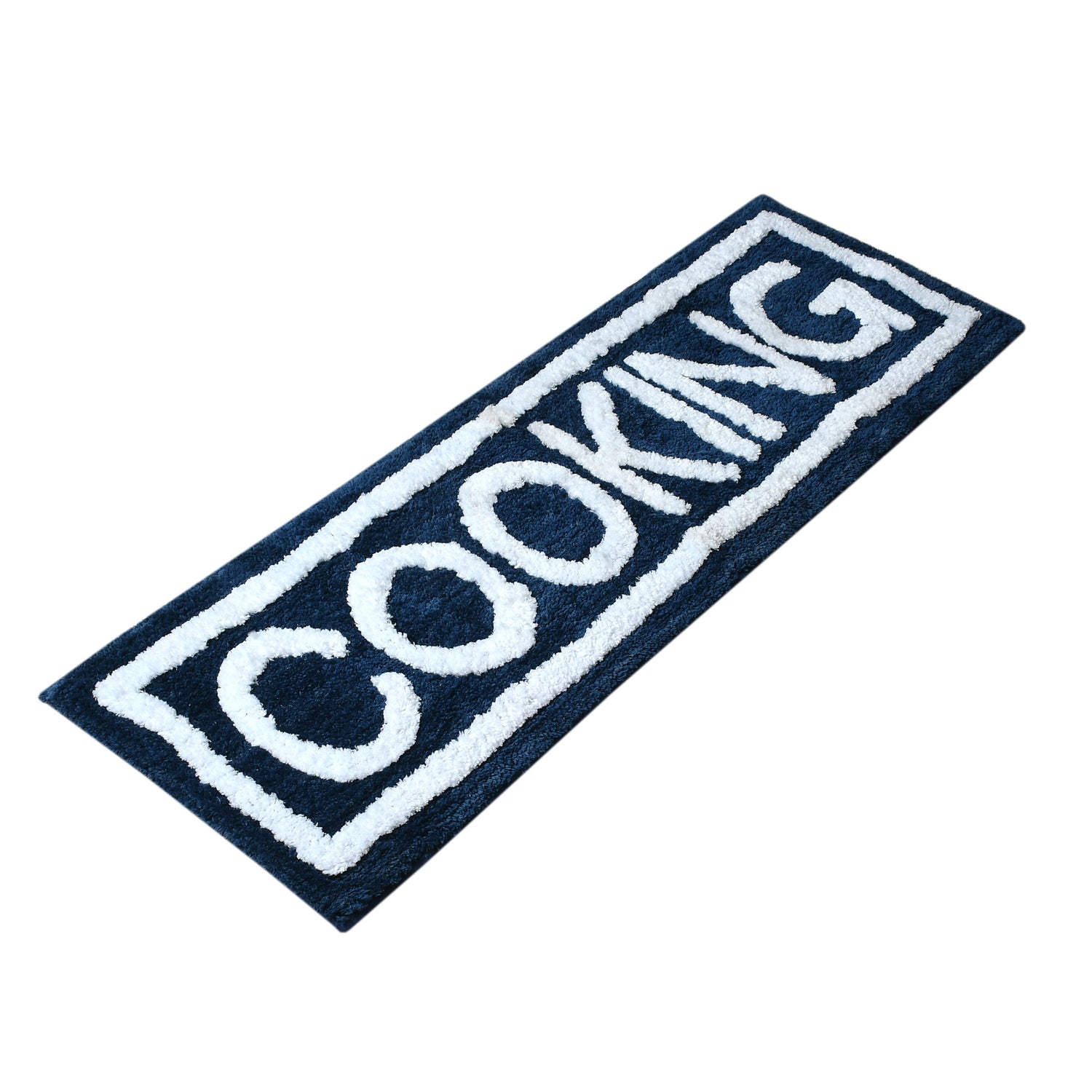 Soft Microfiber Kitchen Designer Anti Slip Runner, Navy