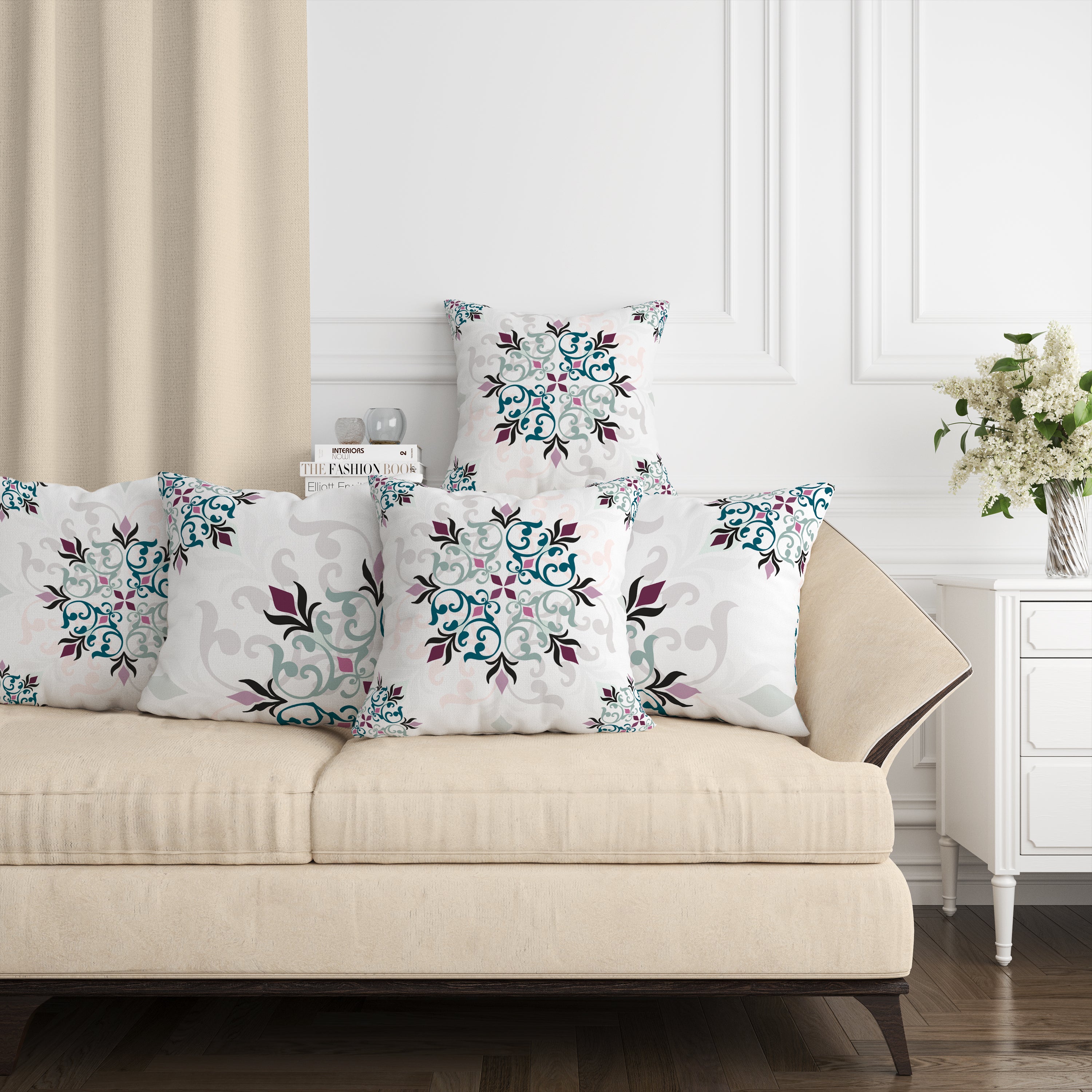 Set of 5 Designer Decorative Throw Pillow/Cushion Covers