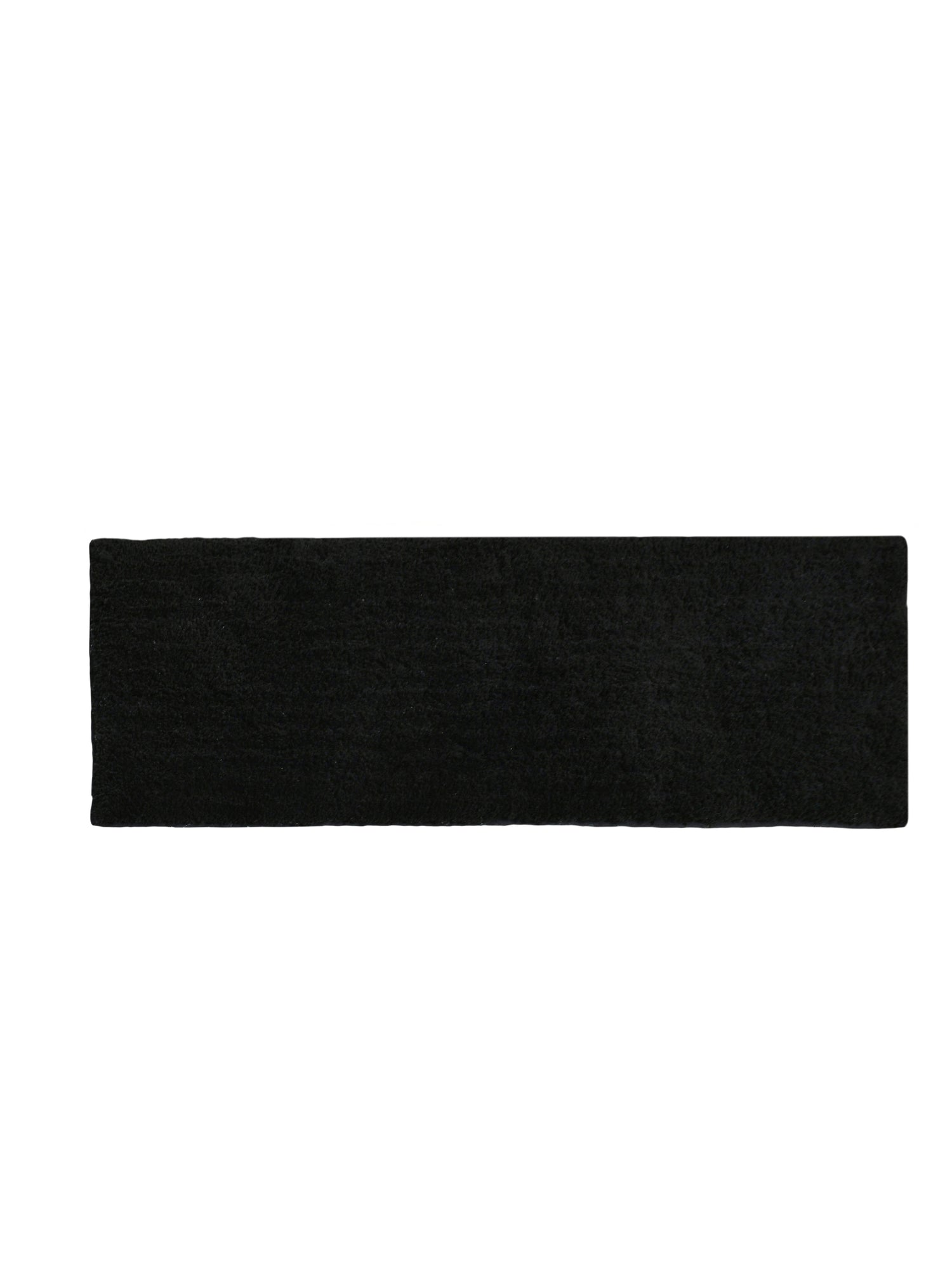 Soft Microfiber Moroccan Designer Anti Slip Runner, Black