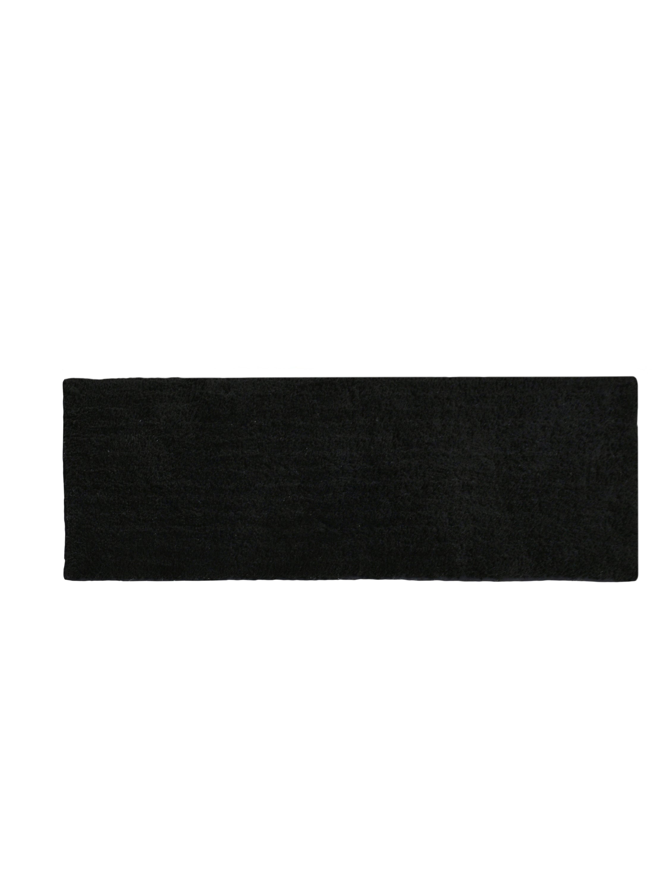 Soft Microfiber Moroccan Designer Anti Slip Runner, Black