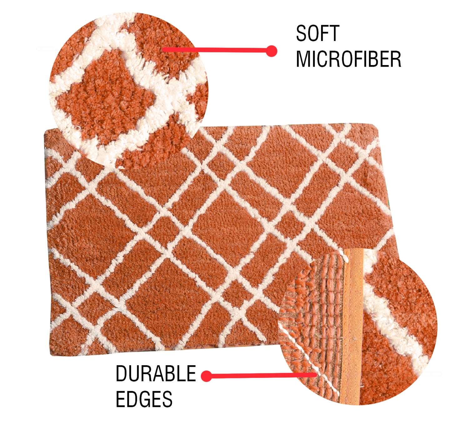 Glorious Super Soft Microfiber Anti Slip Bathmat, Peach