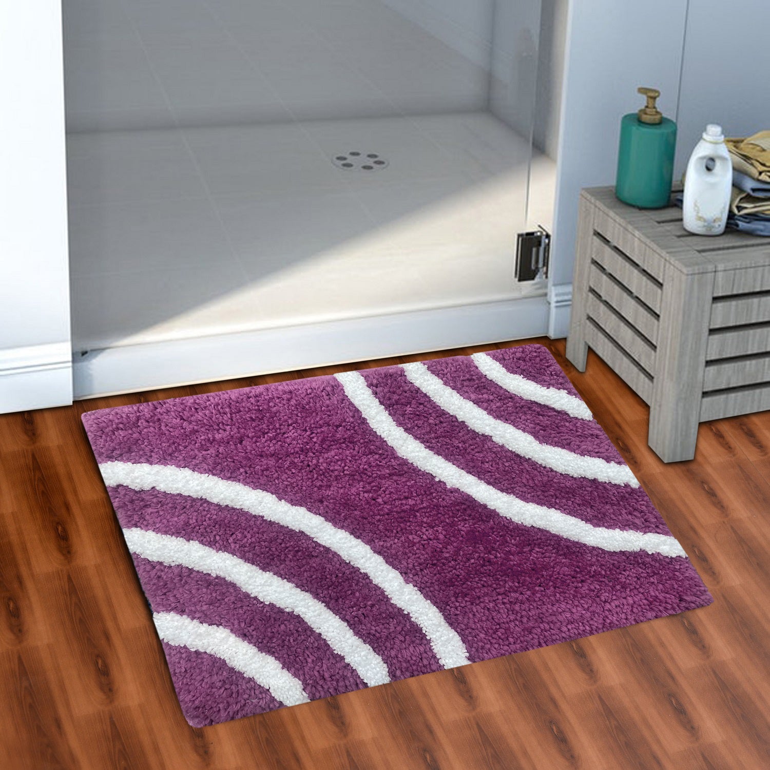Glorious Super Soft Microfiber Anti Slip Bathmat, Wine