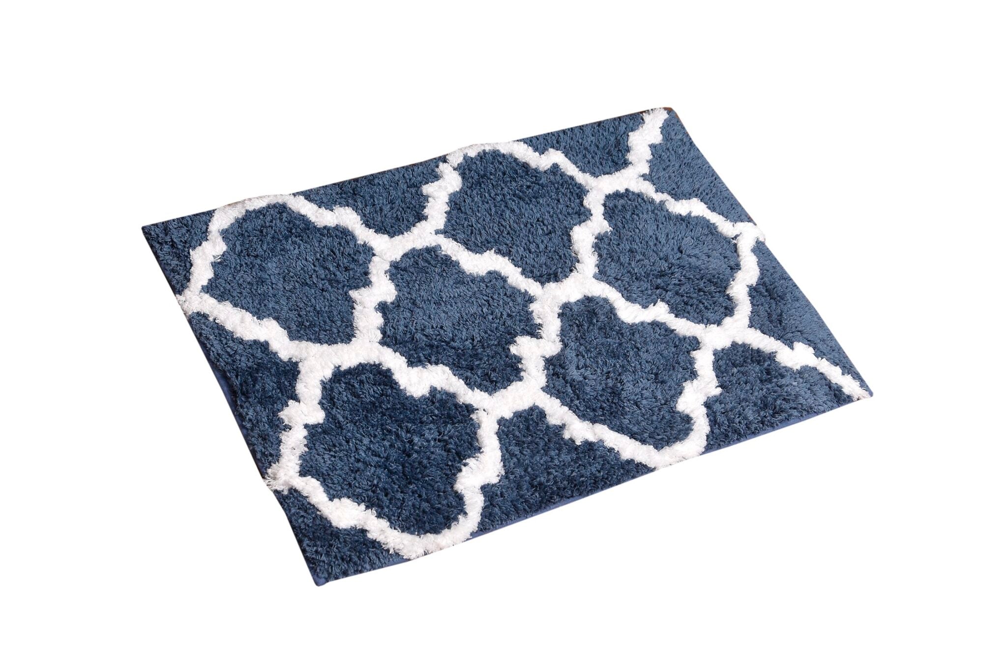Glorious Moroccan Super Soft Anti Slip Bathmat, Navy