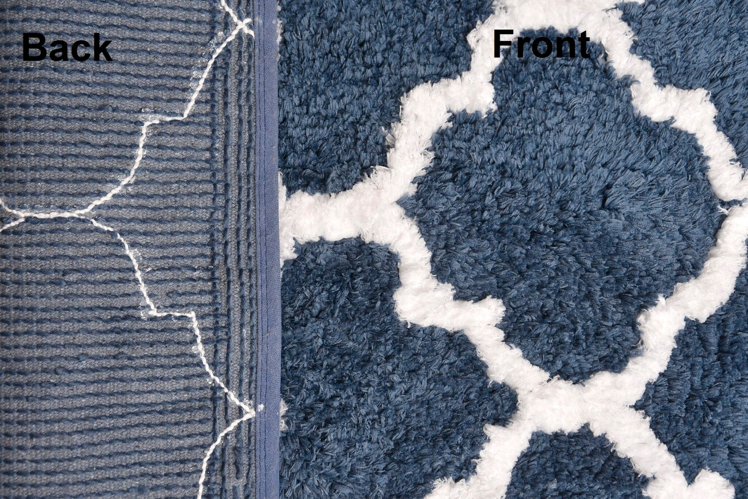 Glorious Moroccan Super Soft Anti Slip Bathmat, Navy