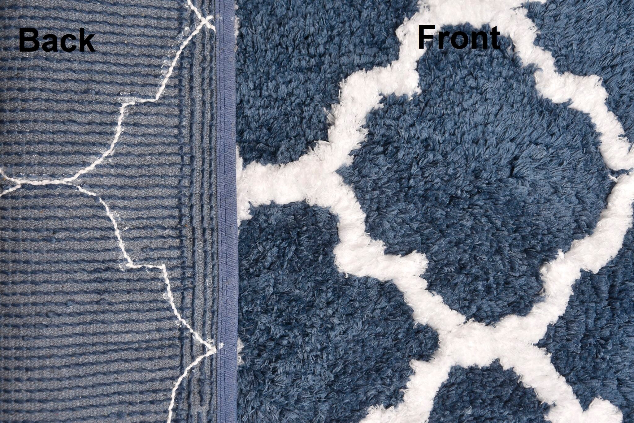 Glorious Moroccan Super Soft Anti Slip Bathmat, Navy