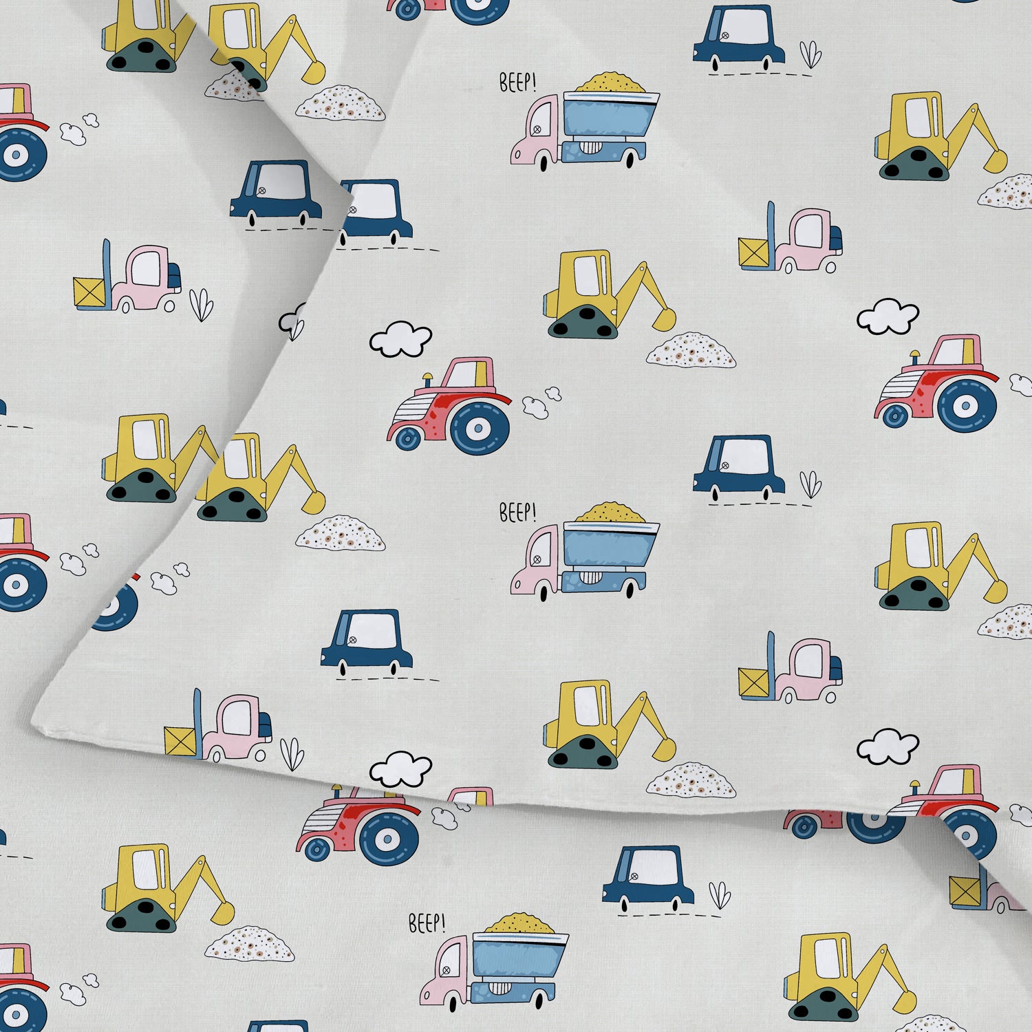 AEROHAVEN Microfiber Cartoon Flat Double Bedsheet with 2 Pillow Covers for kids