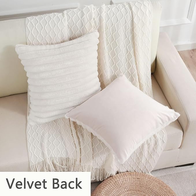 Set of 2 Premium Faux Rabbit Fur Plush Luxury Soft Fluffy Throw/Pillow Cushion Covers