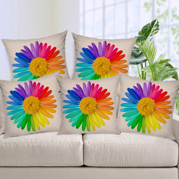Set of 5 Jute Throw Pillow/Cushion Covers – Multi