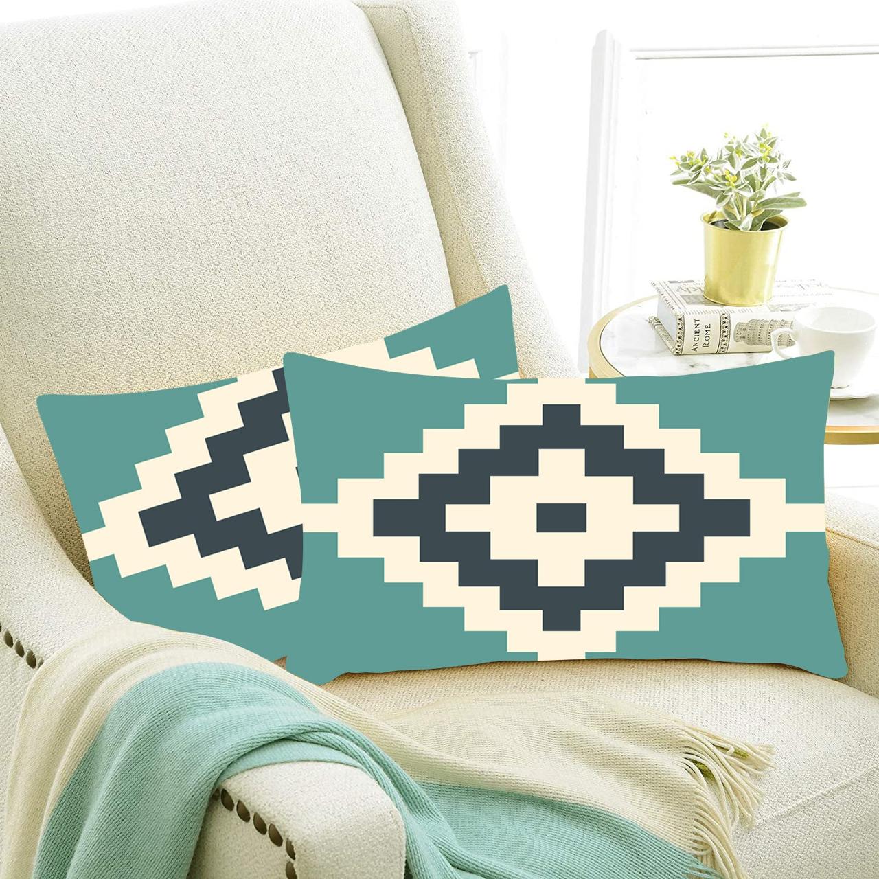 Set of 2 Designer Decorative Throw Pillow/Cushion Covers